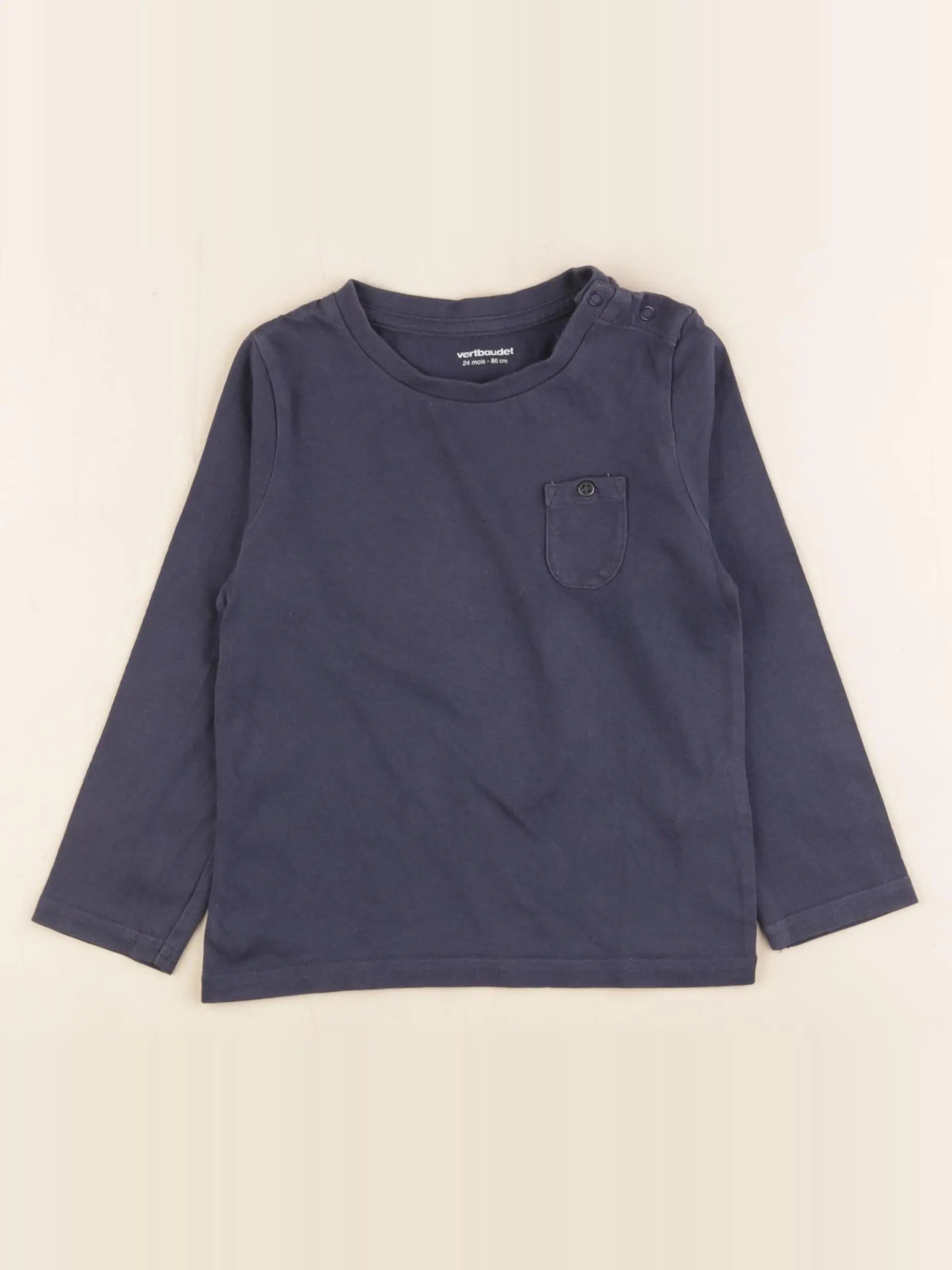 Vertbaudet - tee-shirt bleu - 24 mois