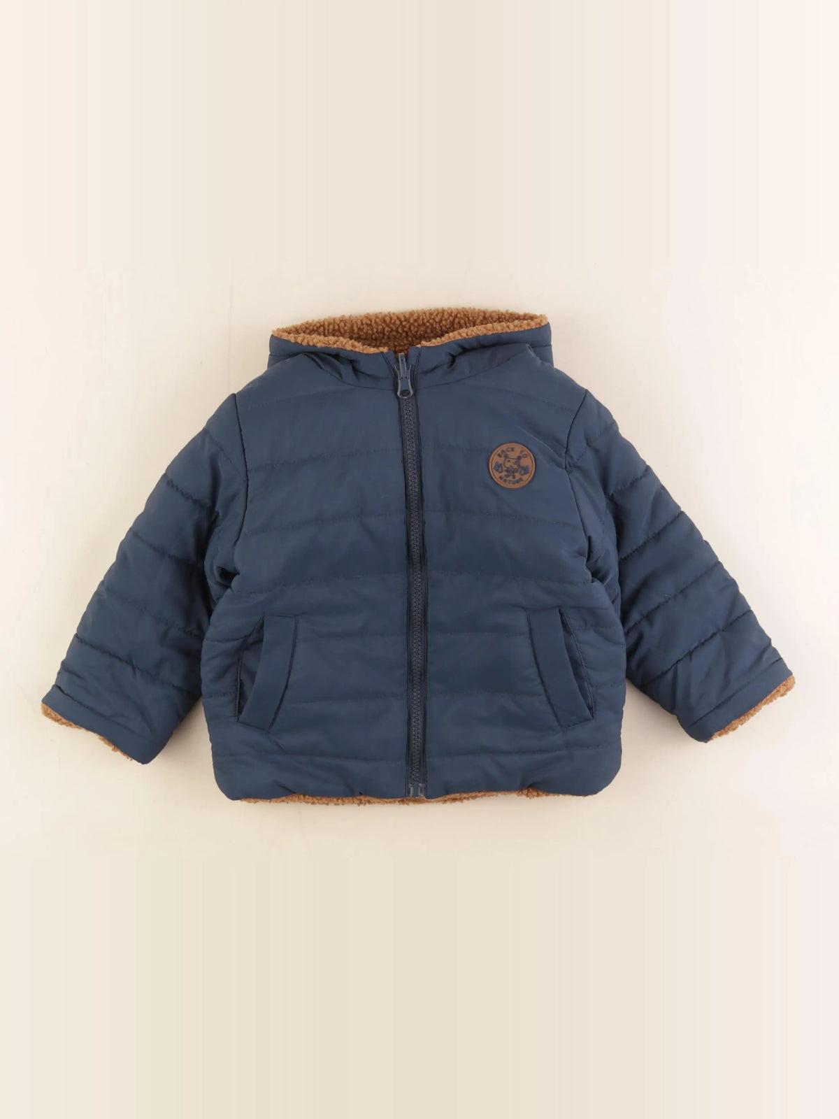 Vertbaudet - doudoune réversible bleu - 2 ans