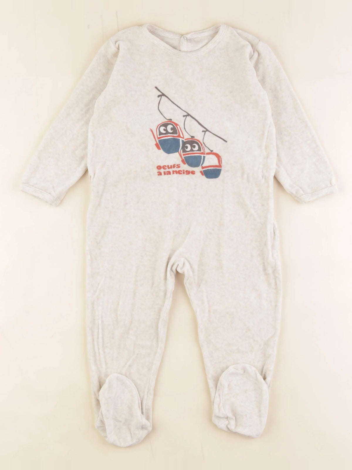 Petit Bateau - pyjama velours beige - 24 mois