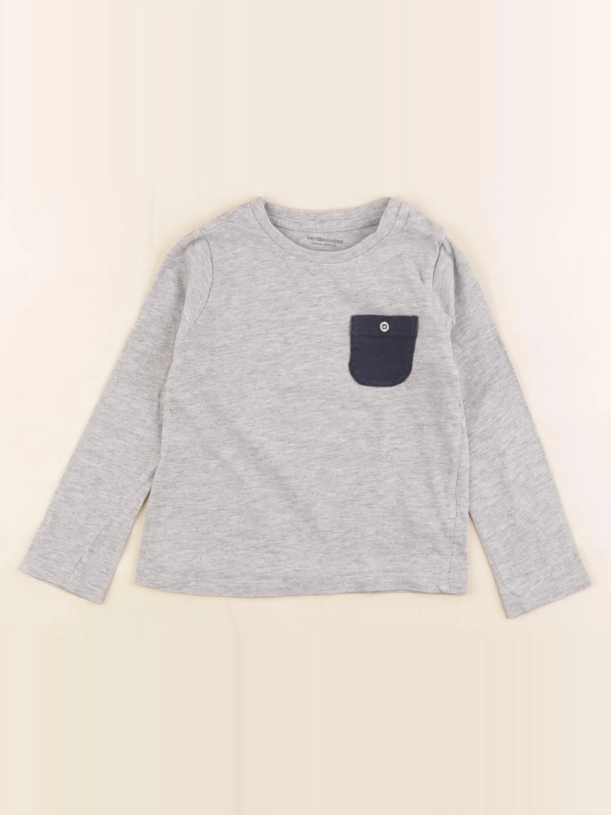 Vertbaudet - tee-shirt gris - 3 ans