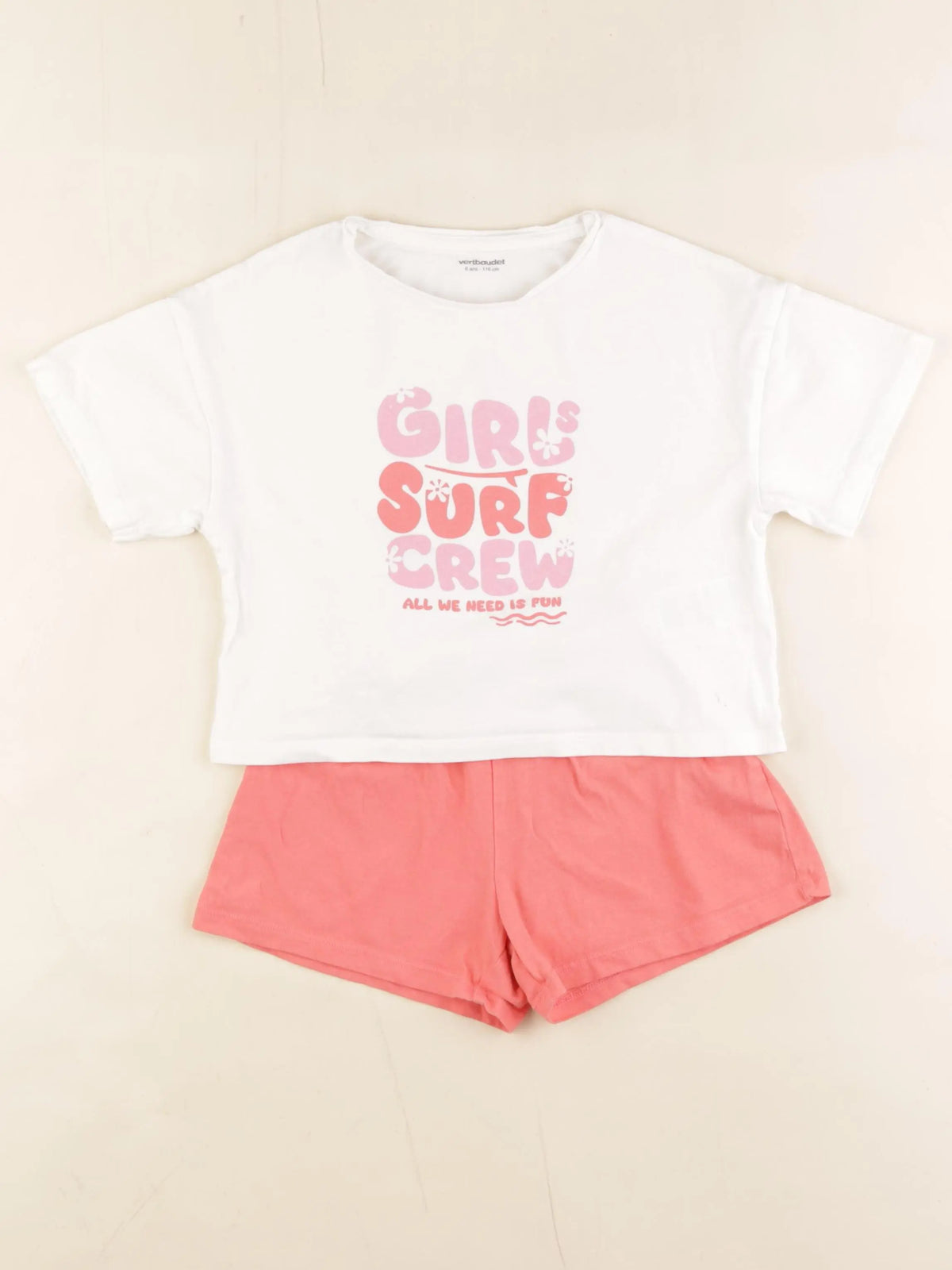 Vertbaudet - pyjama coton rose - 6 ans
