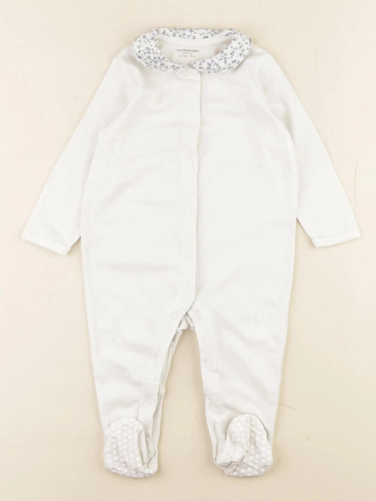 Vertbaudet - pyjama coton bleu, blanc - 12 mois