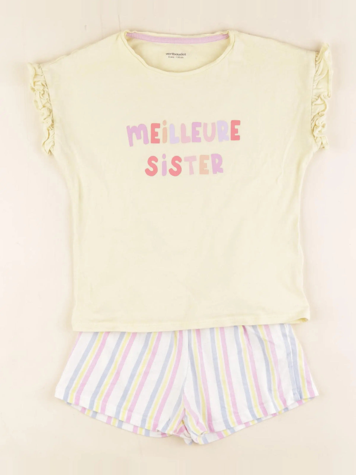 Vertbaudet - pyjama coton jaune, multicolore - 6 ans
