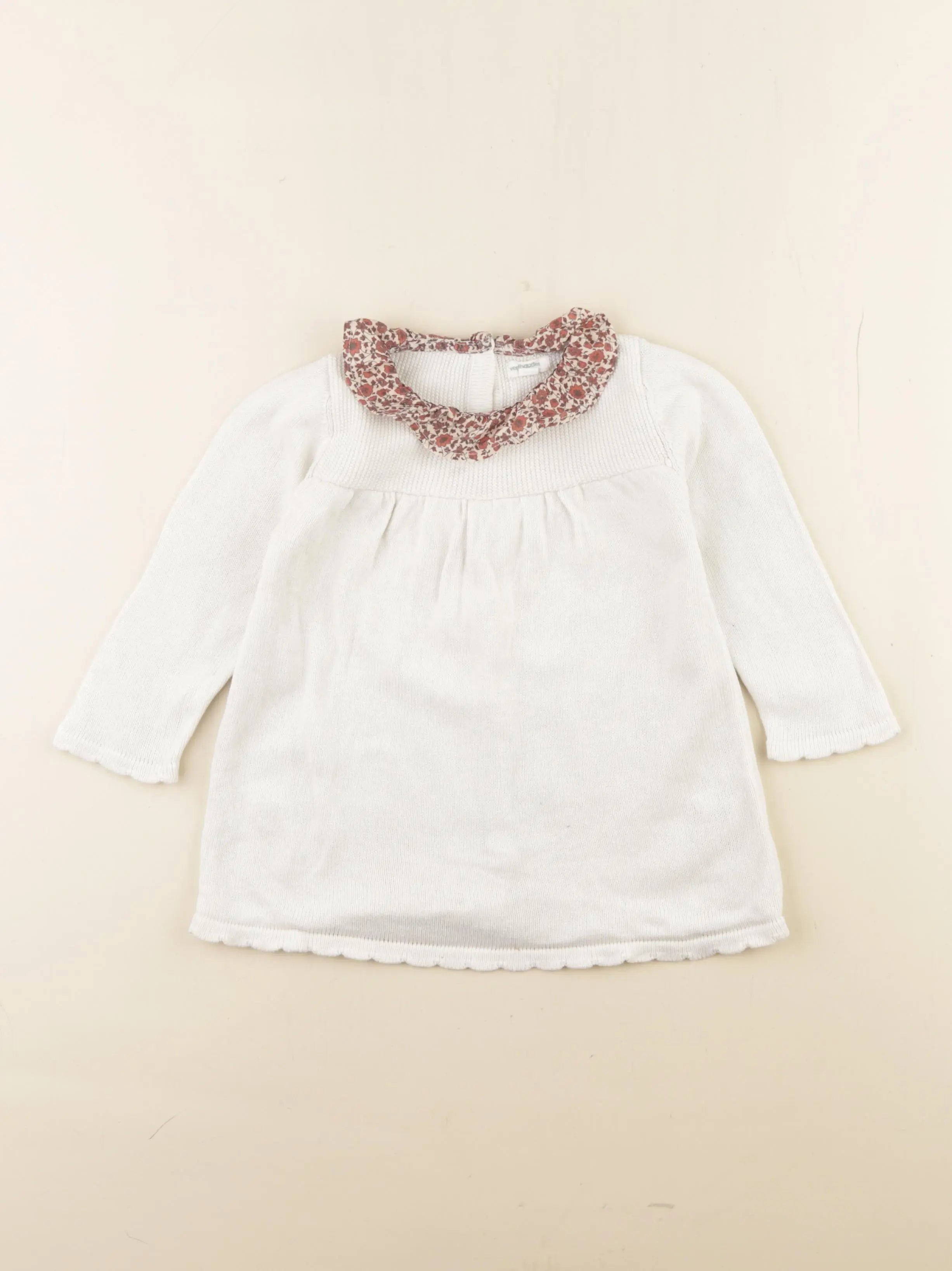 Vertbaudet - pull blanc - 18 mois