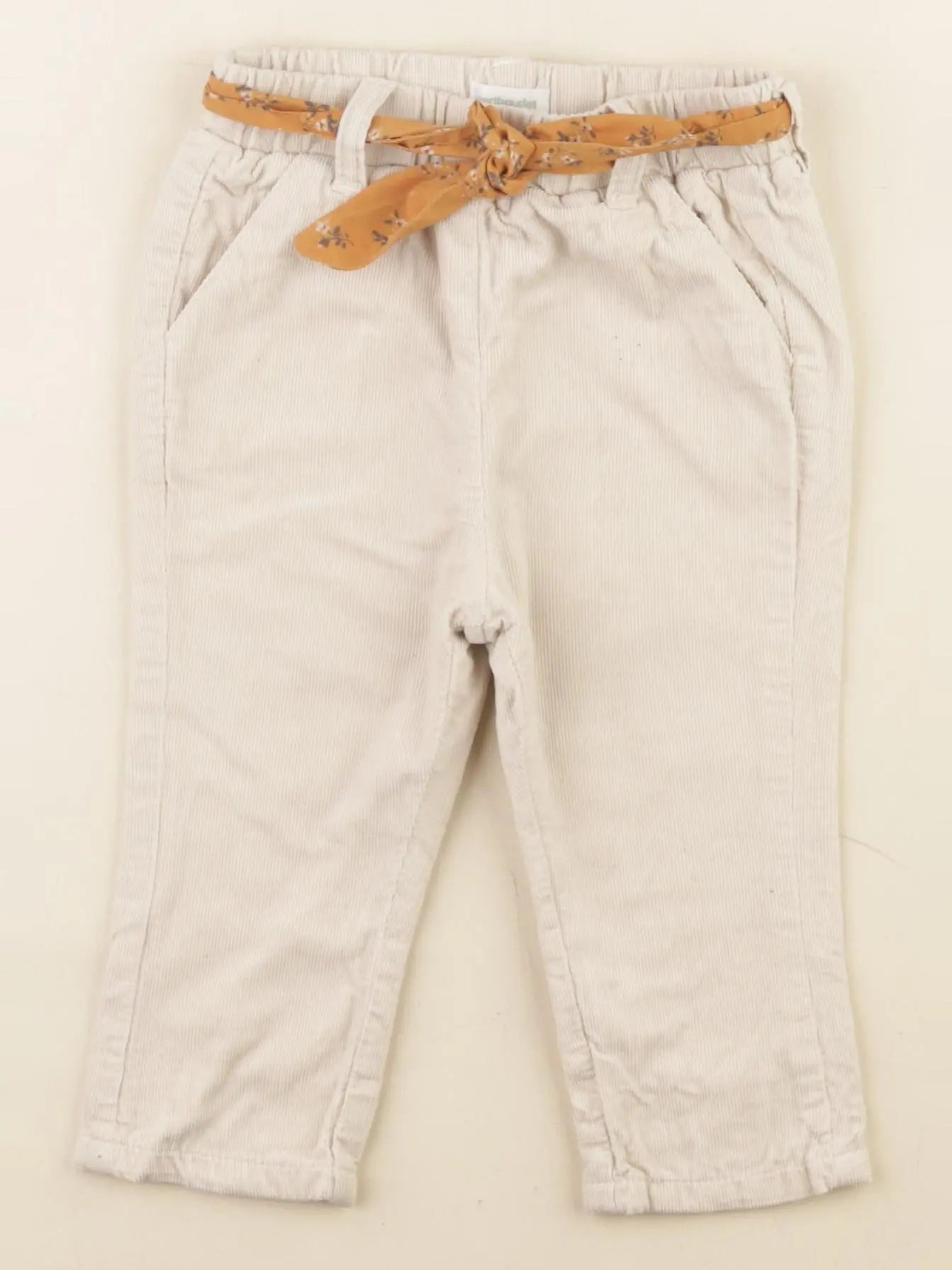 Vertbaudet - pantalon blanc - 9 mois