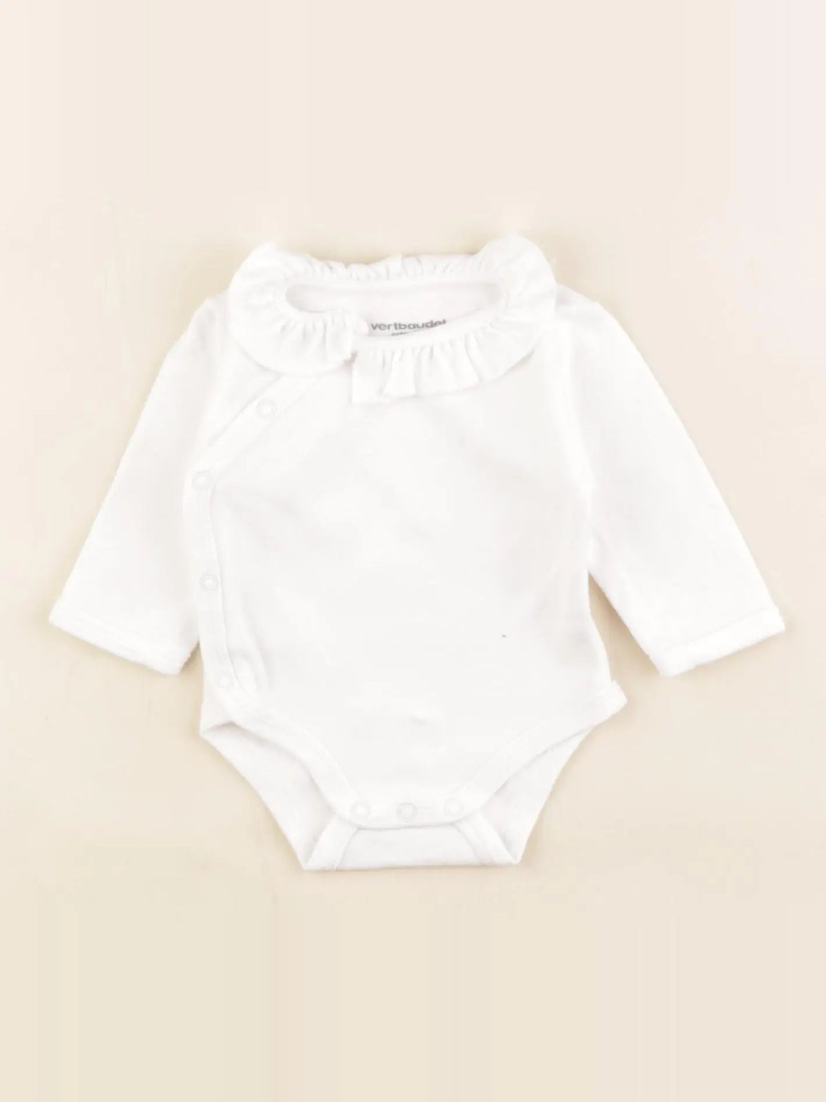 Vertbaudet - body à col coton blanc - 1 mois