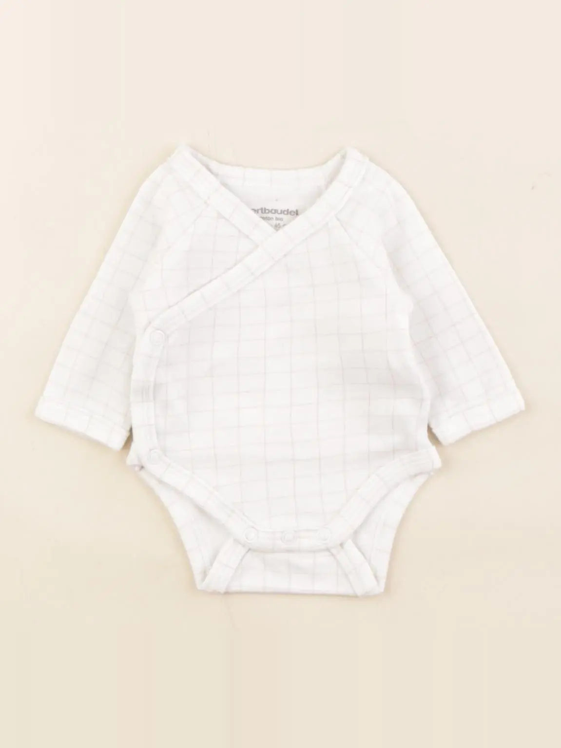 Vertbaudet - body coton blanc, rose - Prématuré