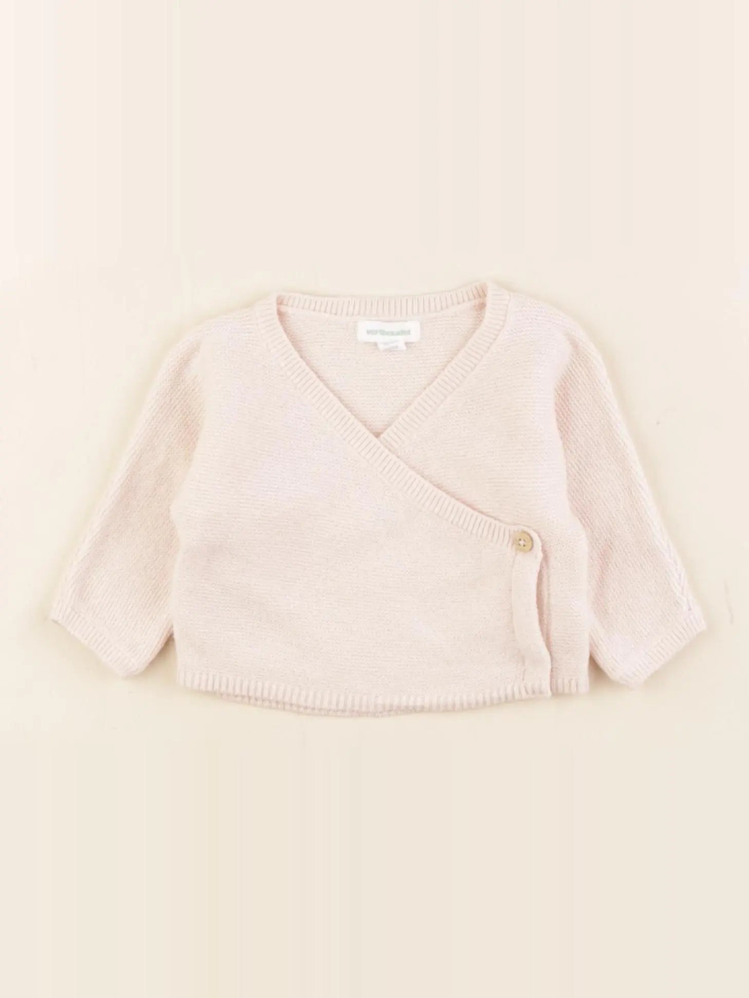 Vertbaudet - gilet coton rose - 0 mois