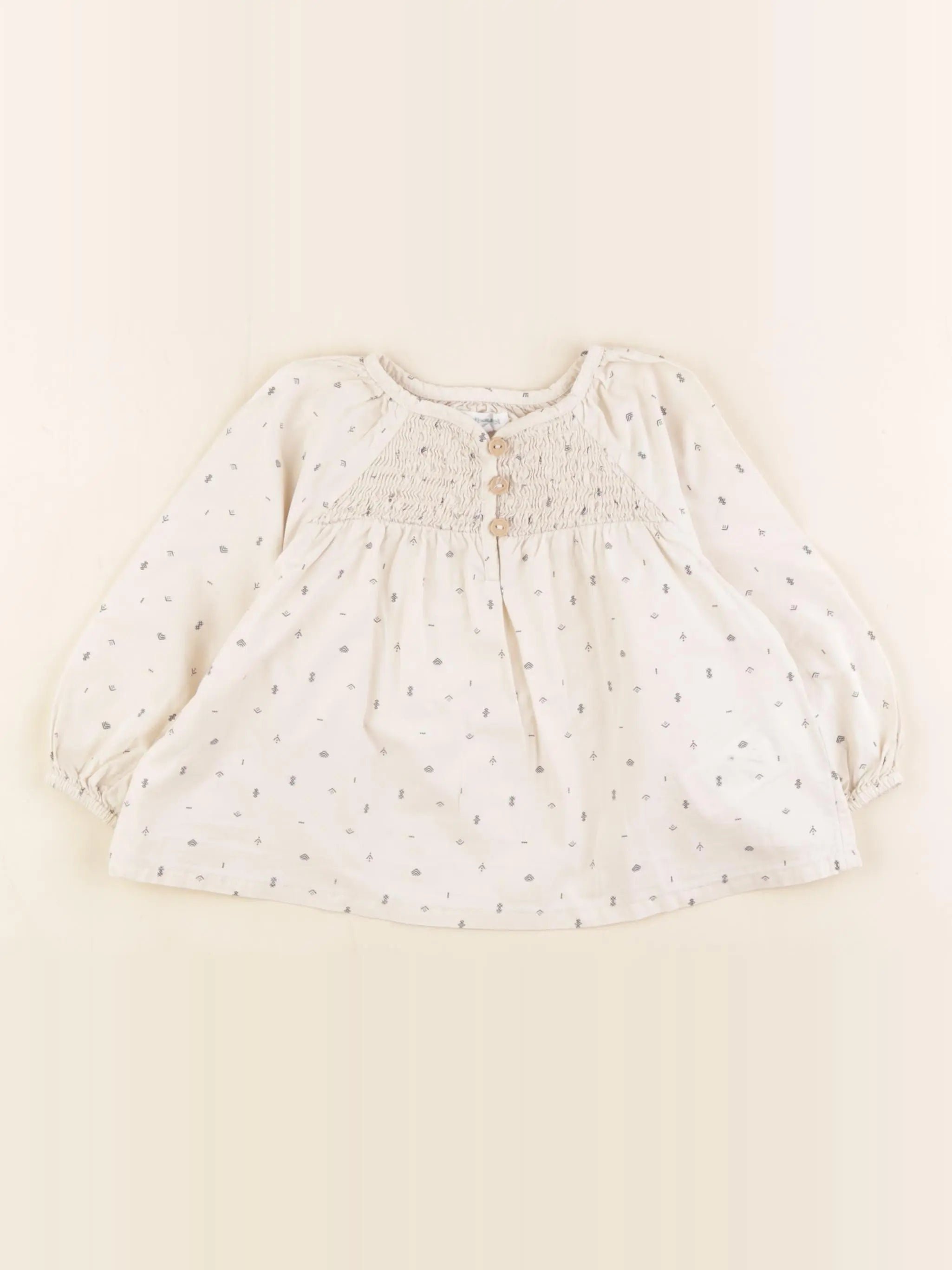 Vertbaudet - blouse beige - 18 mois