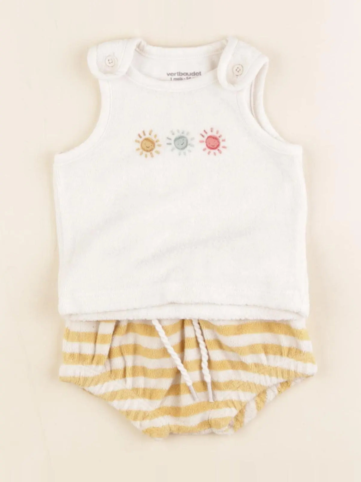 Vertbaudet - ensemble jaune - 1 mois