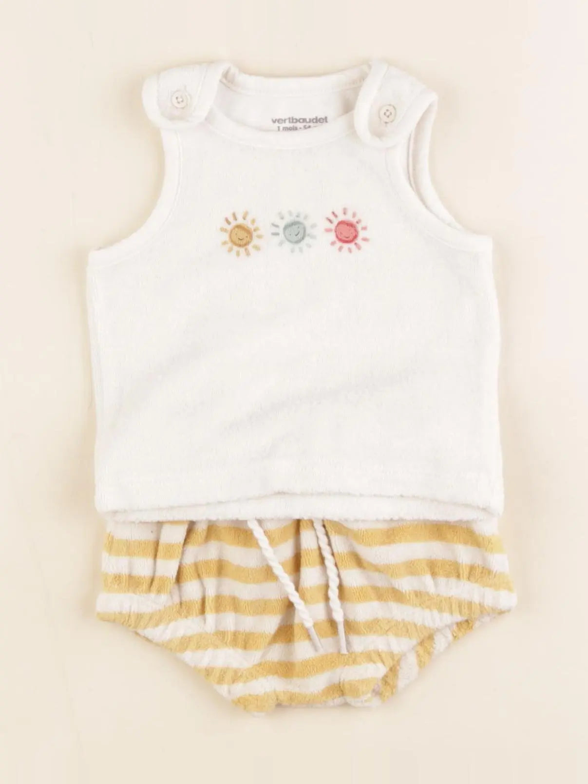 Vertbaudet - ensemble jaune - 1 mois