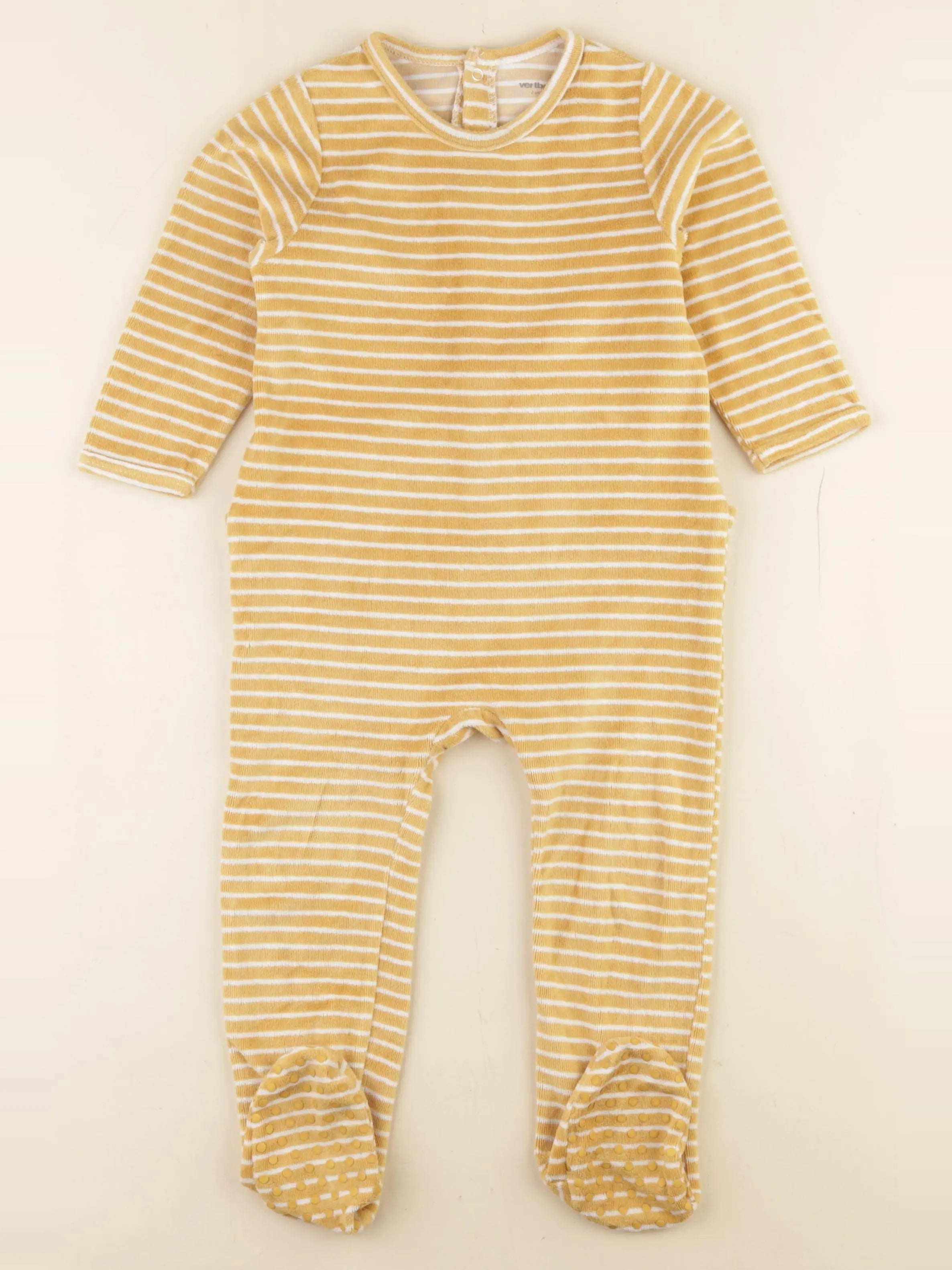 Vertbaudet - pyjama velours jaune - 2 ans