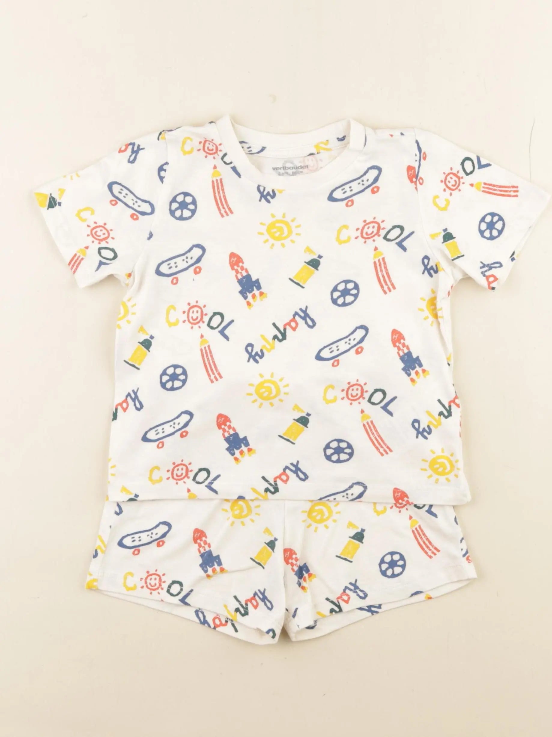 Vertbaudet - pyjama coton multicolore - 2 ans