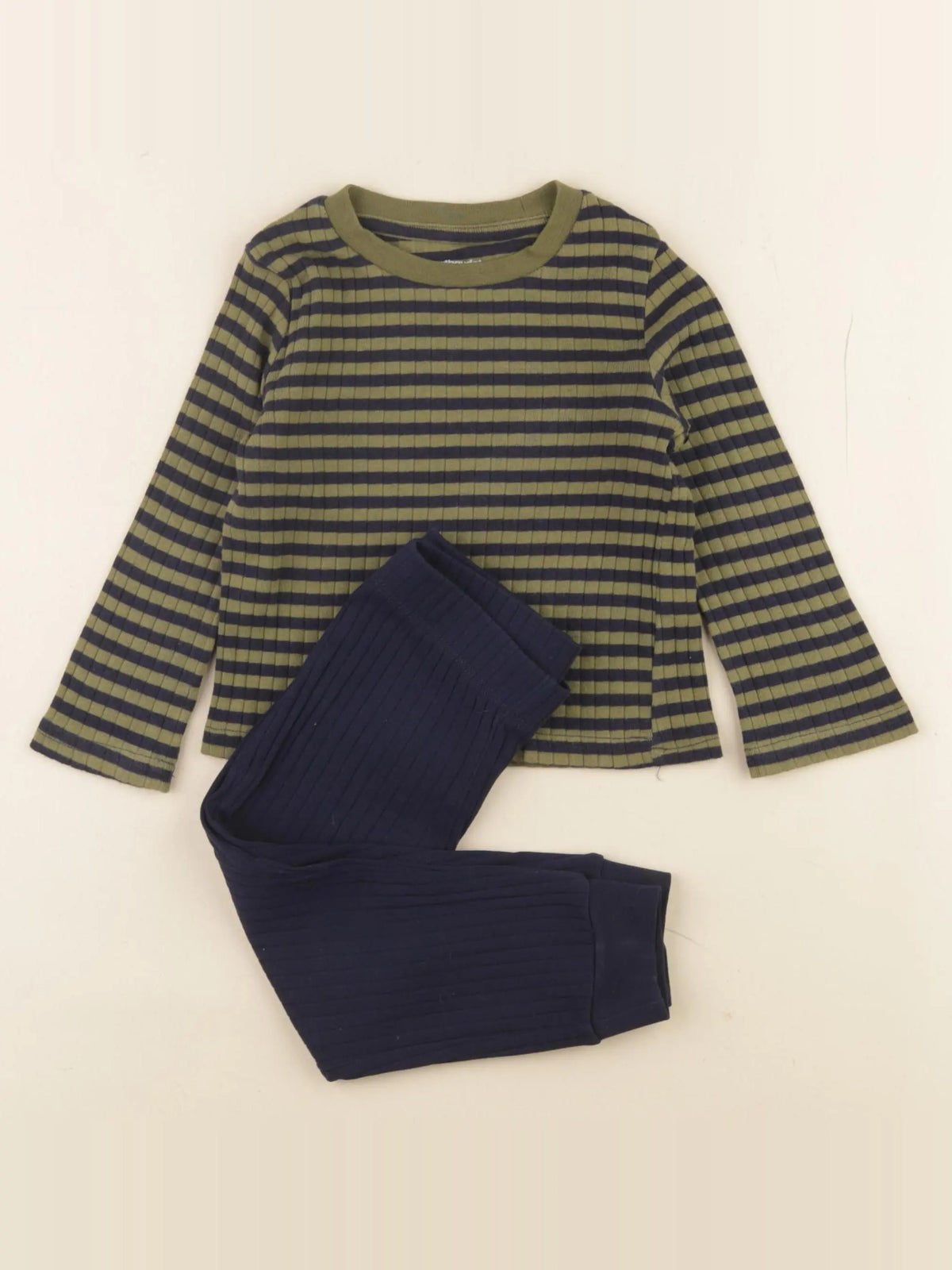 Vertbaudet - pyjama coton vert, bleu - 2 ans