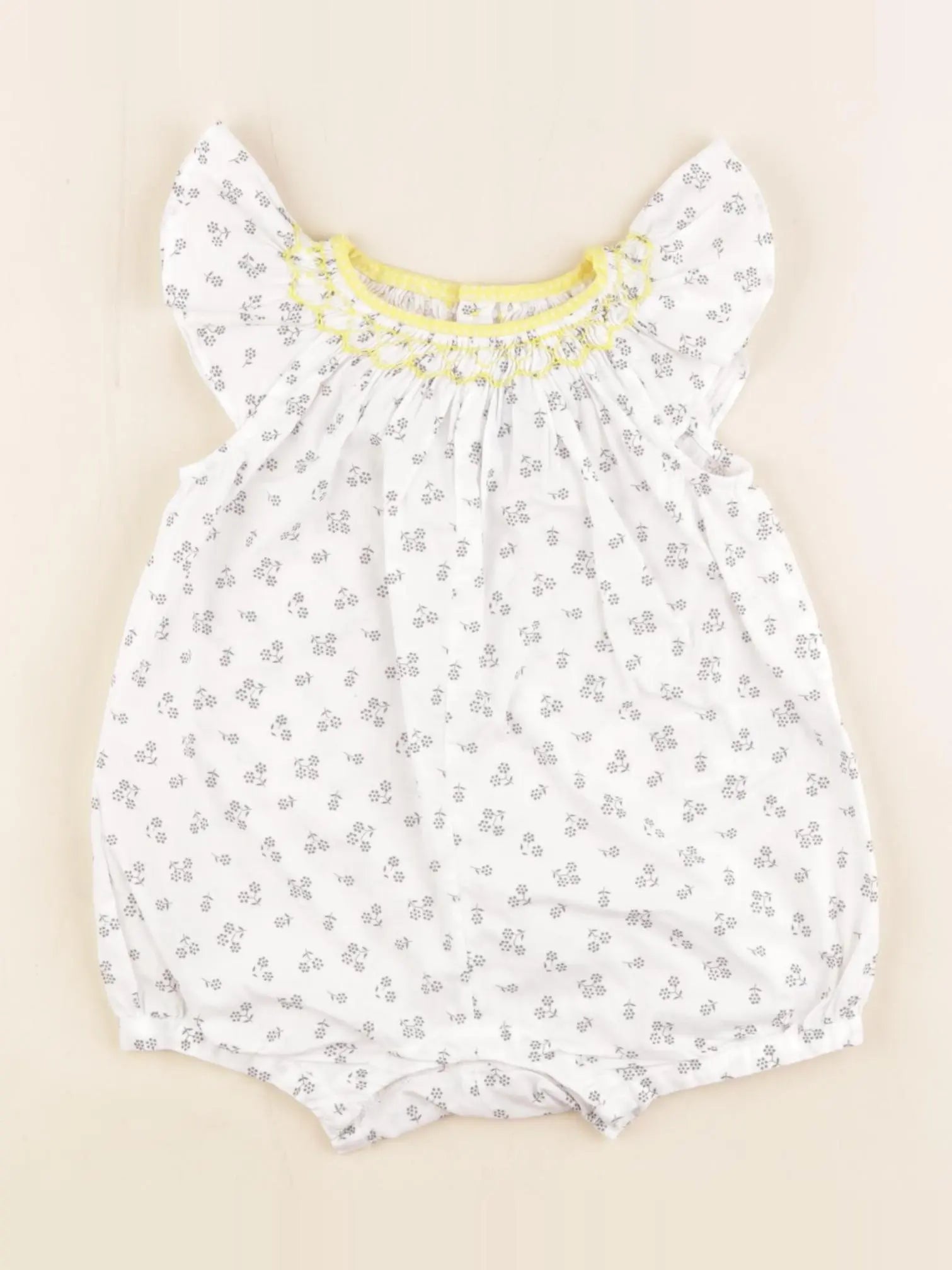 Jacadi - combinaison blanc, gris - 6 mois