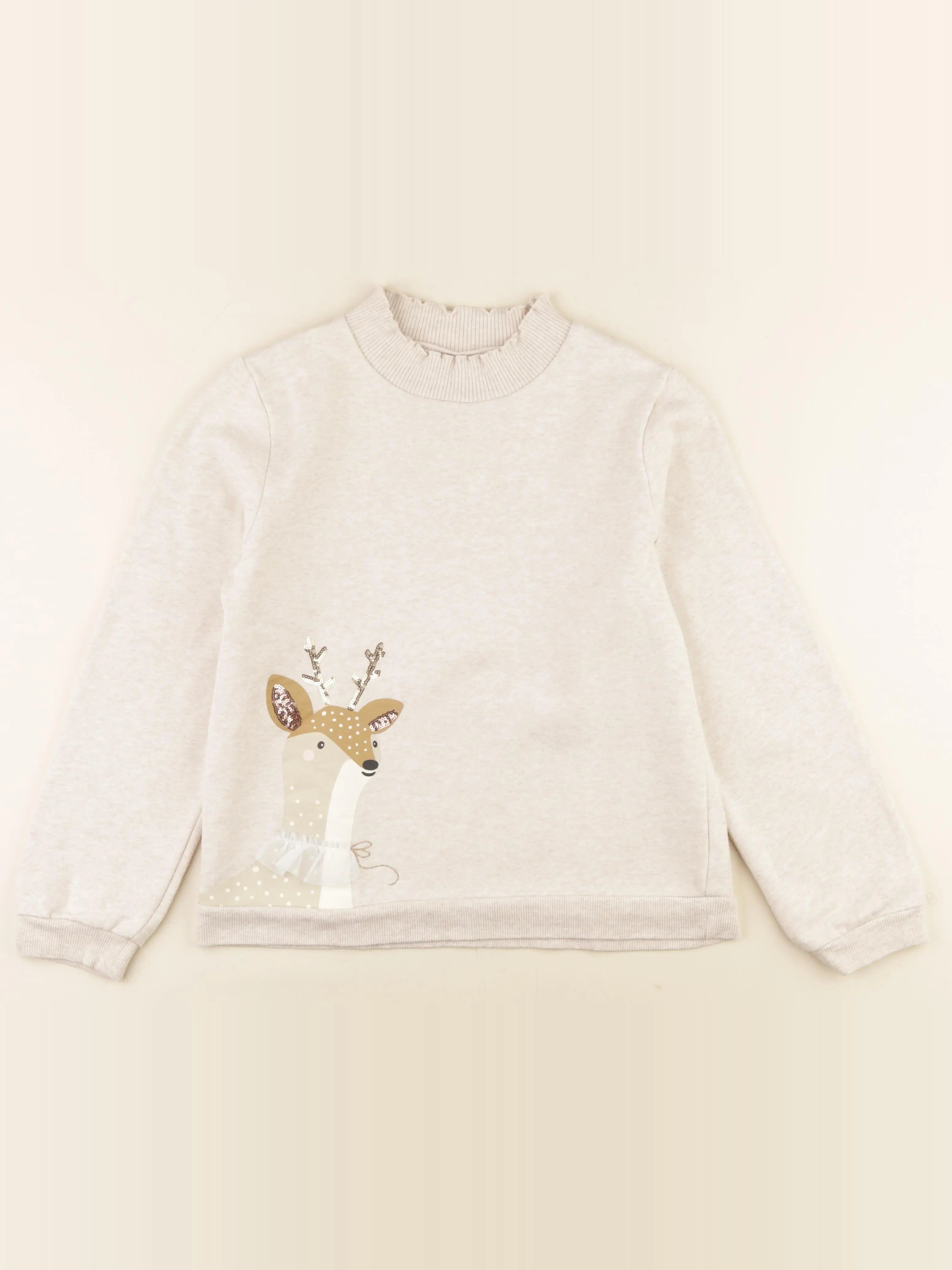 Vertbaudet - sweat beige - 12 ans