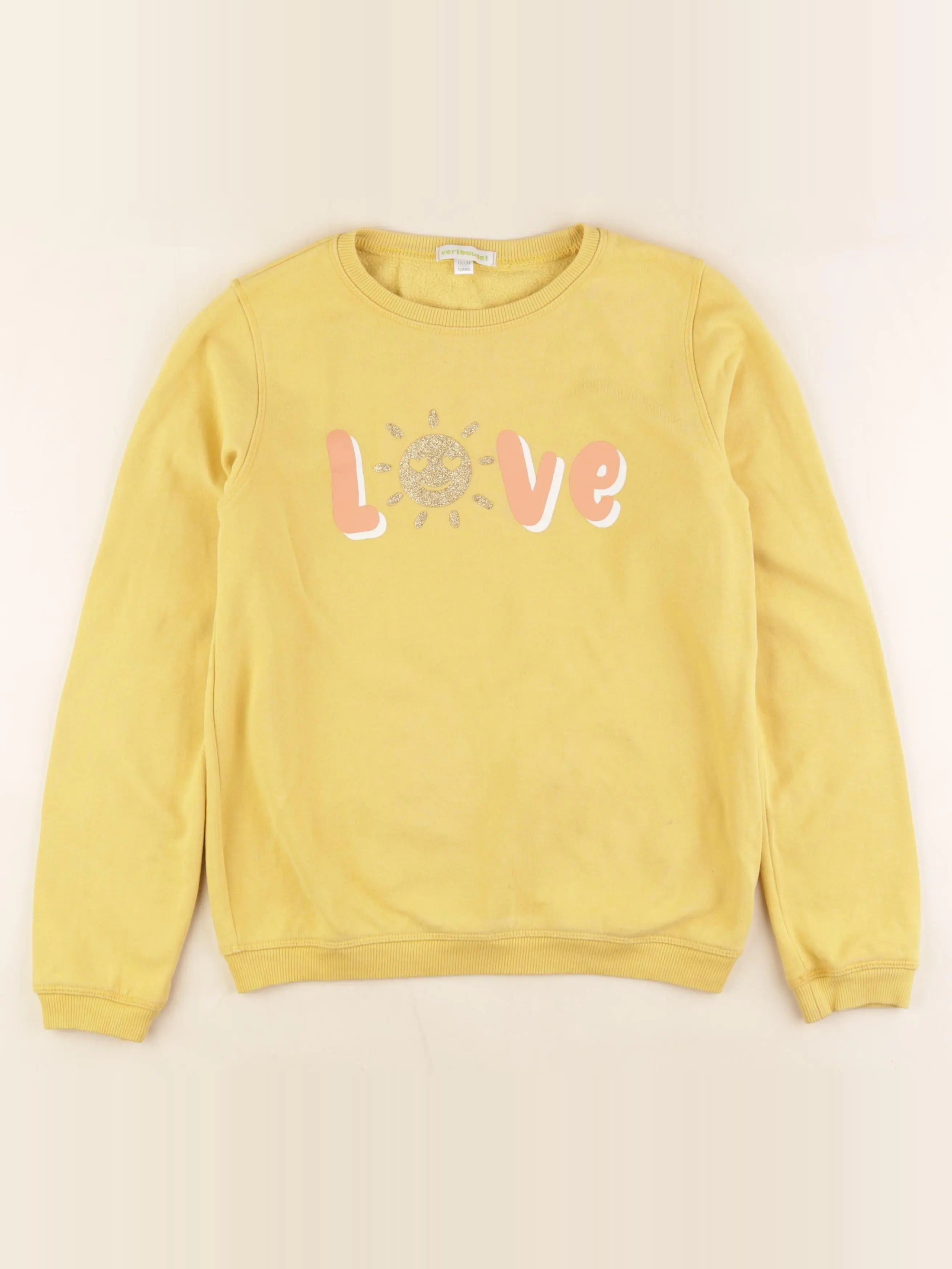 Vertbaudet - sweat jaune - 12 ans