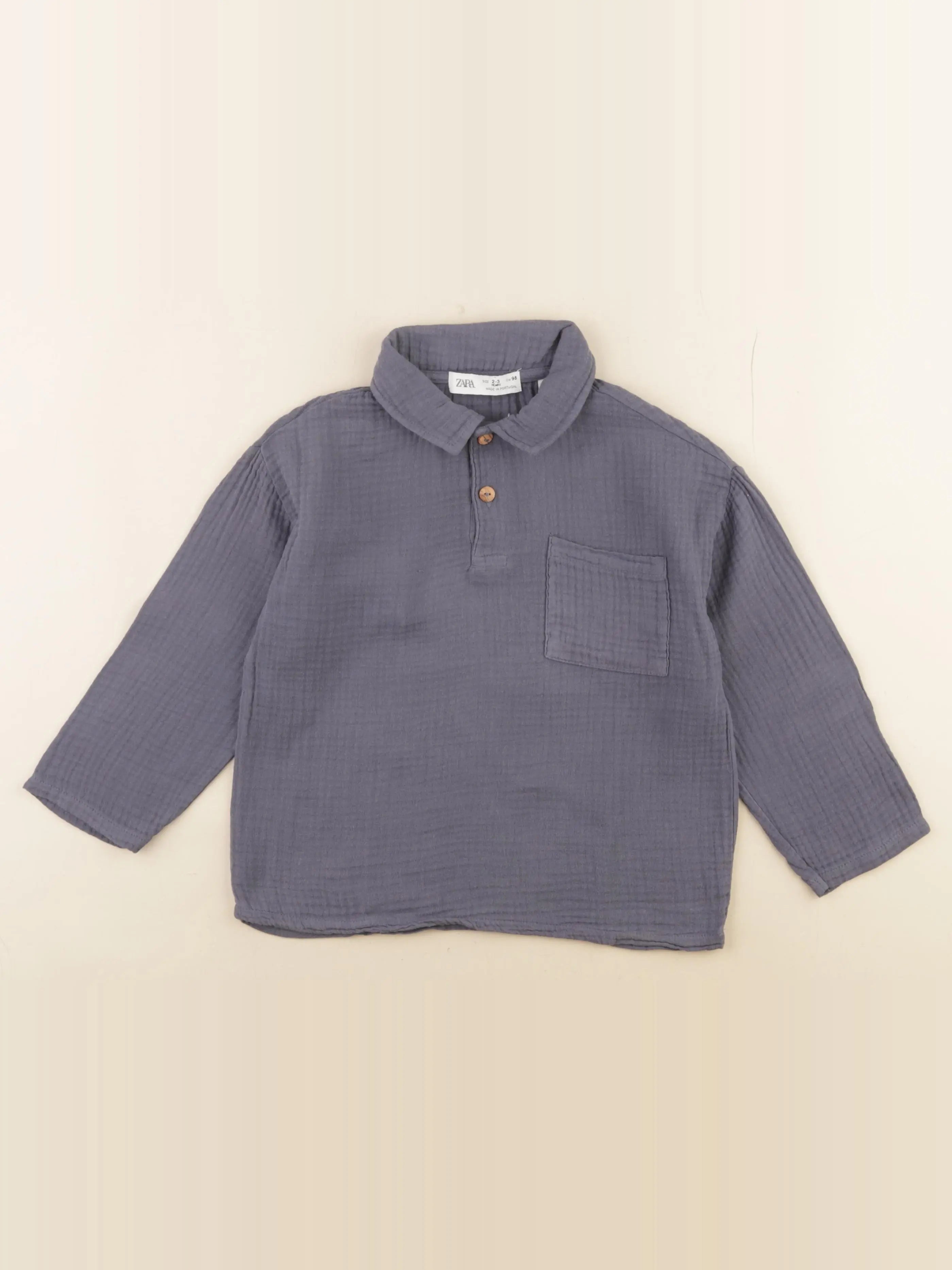 Zara - chemise bleu - 2/3 ans