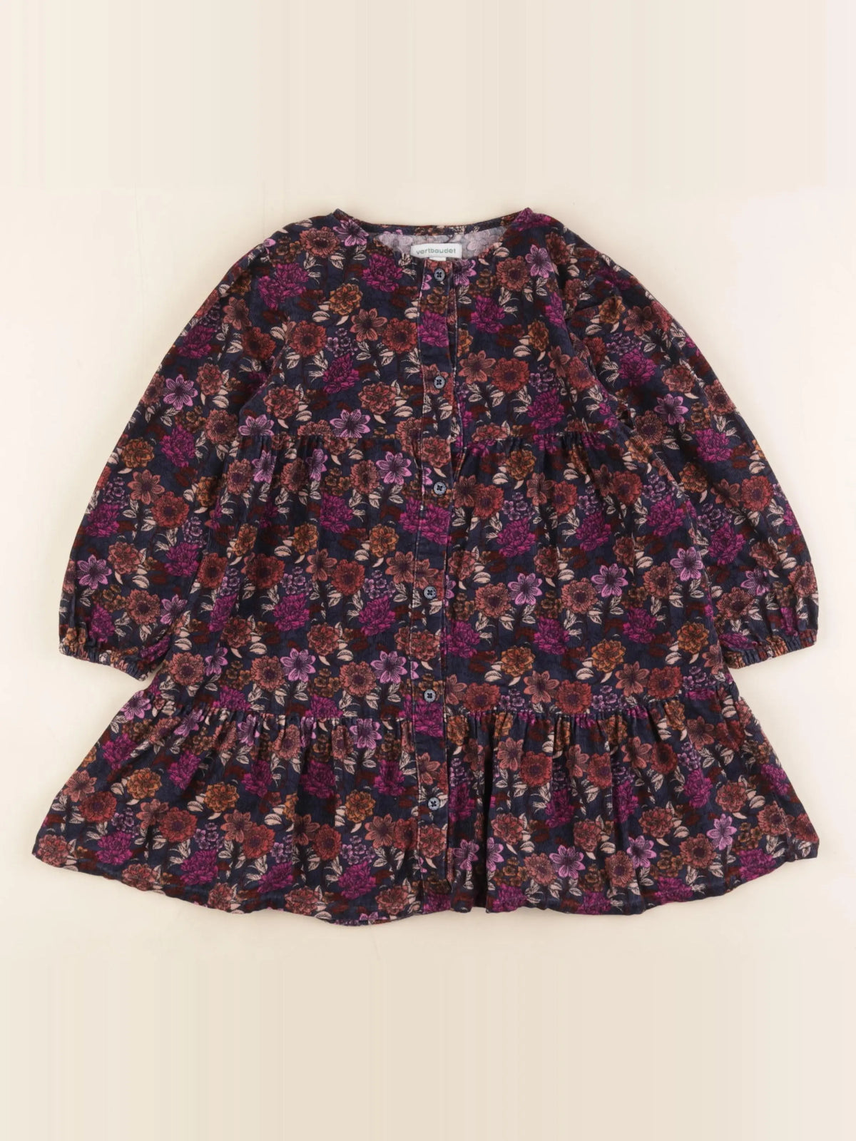 Vertbaudet - robe bleu, rose - 4 ans