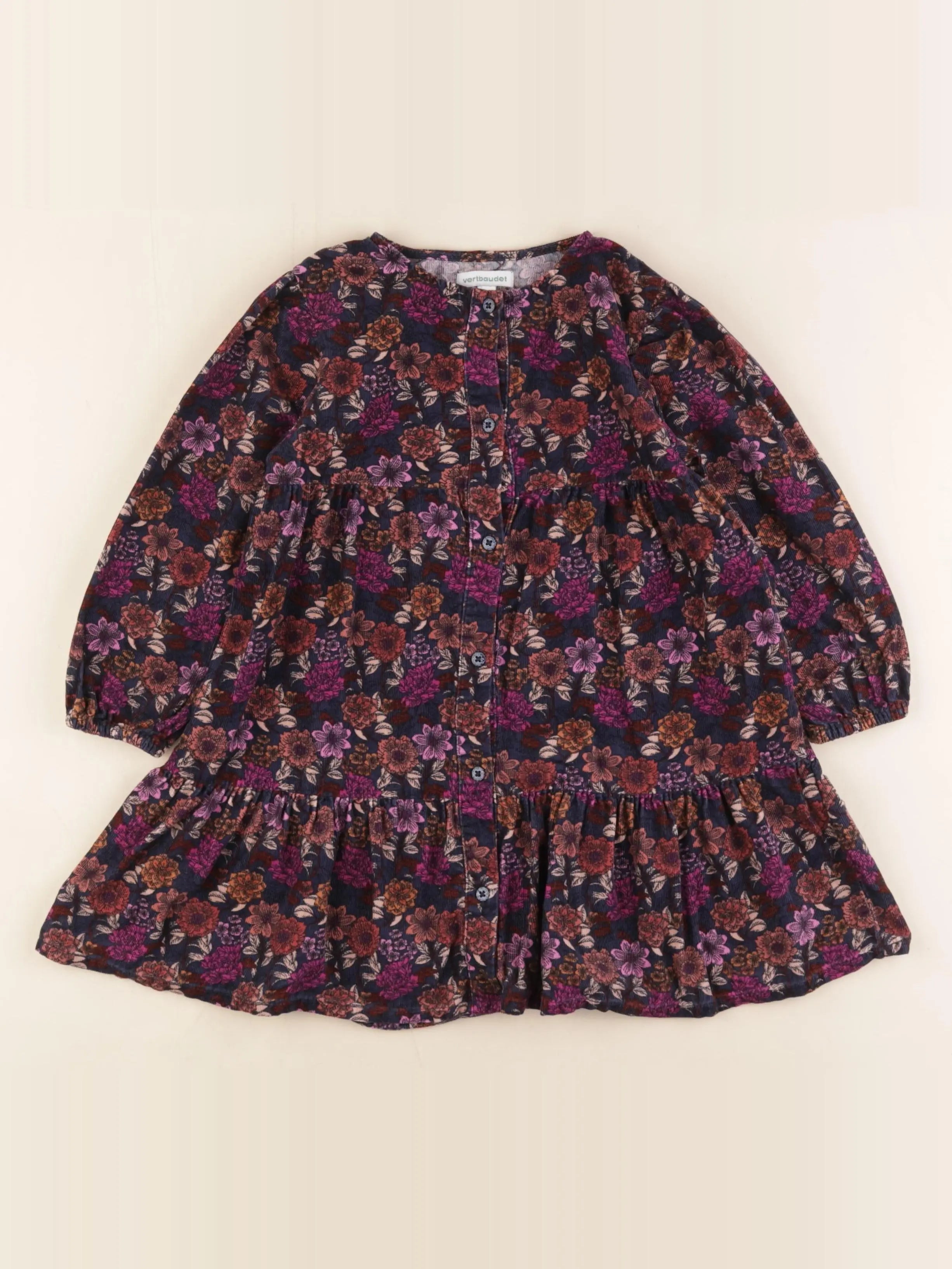 Vertbaudet - robe bleu, rose - 4 ans