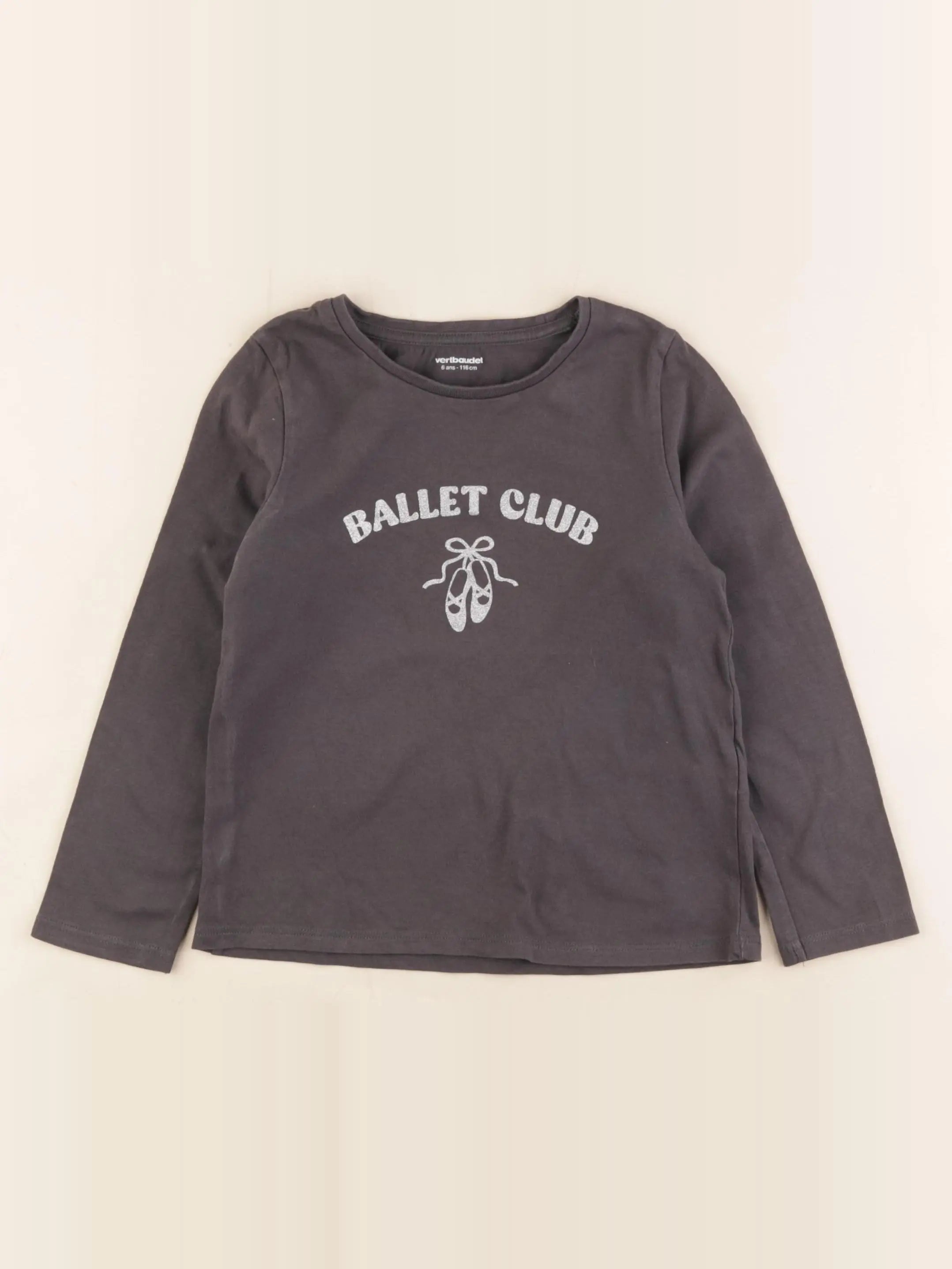 Vertbaudet - tee-shirt gris - 6 ans
