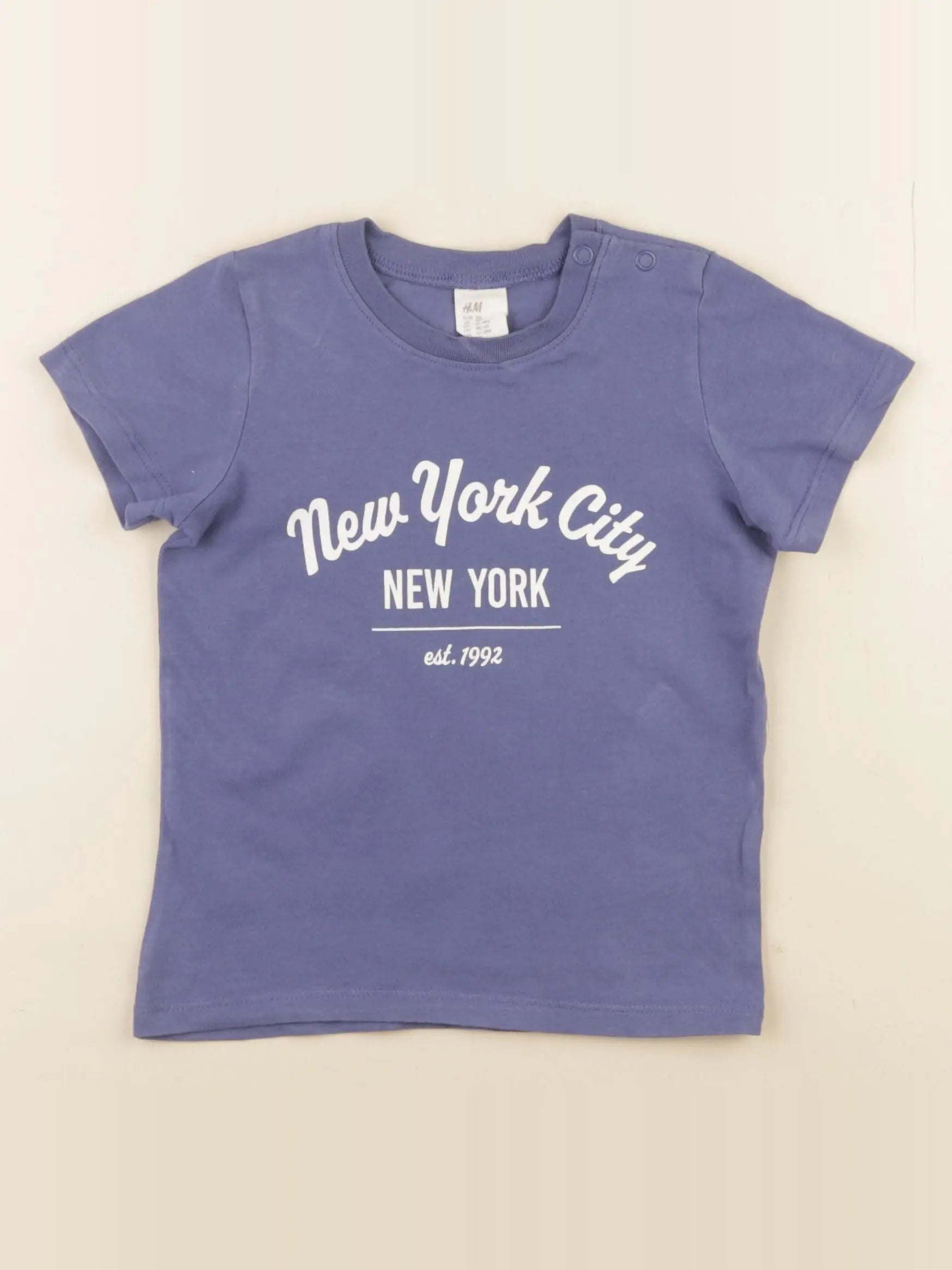 H&M - tee-shirt bleu - 12/18 mois