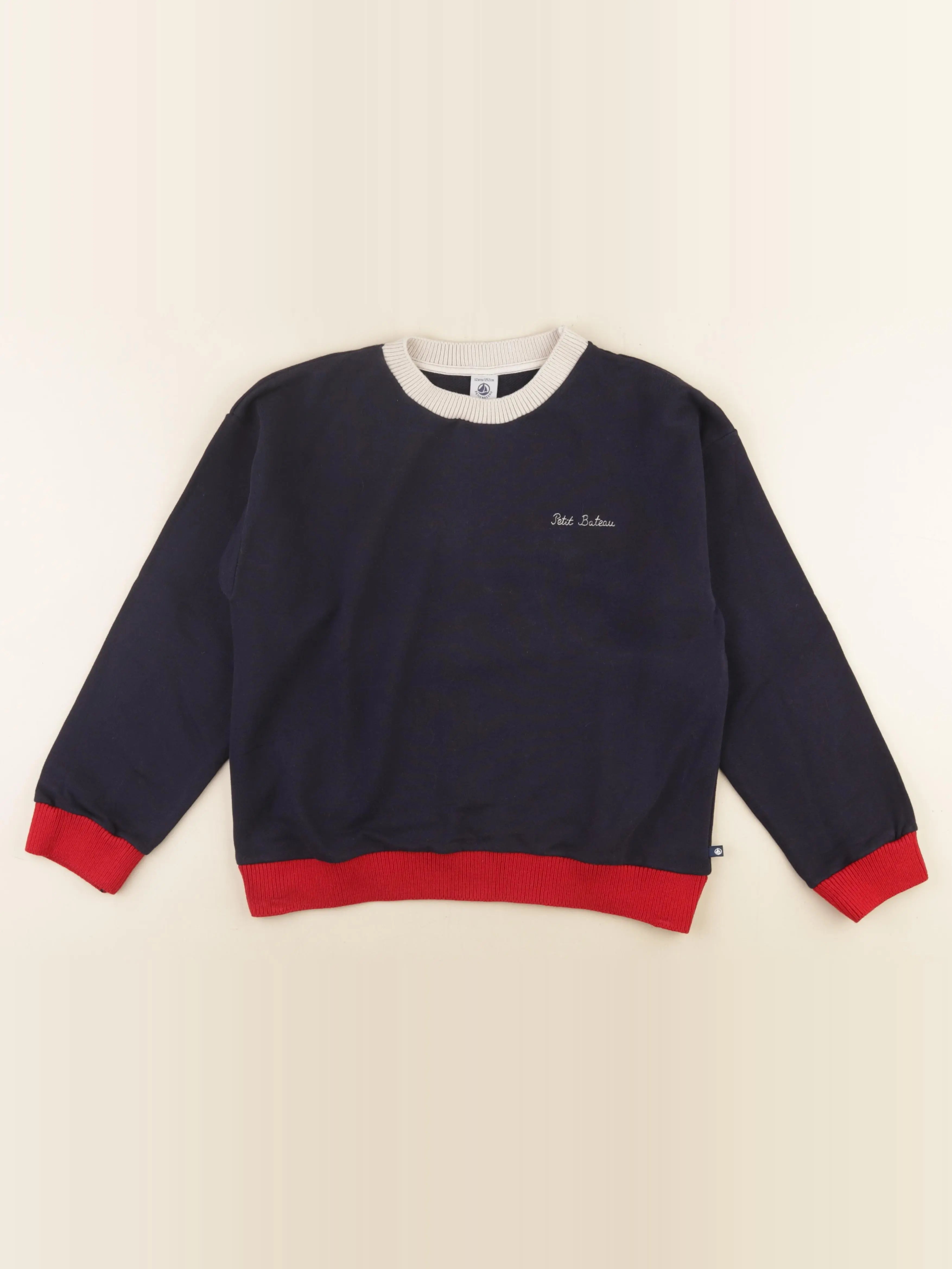 Petit Bateau - sweat bleu - 12 ans
