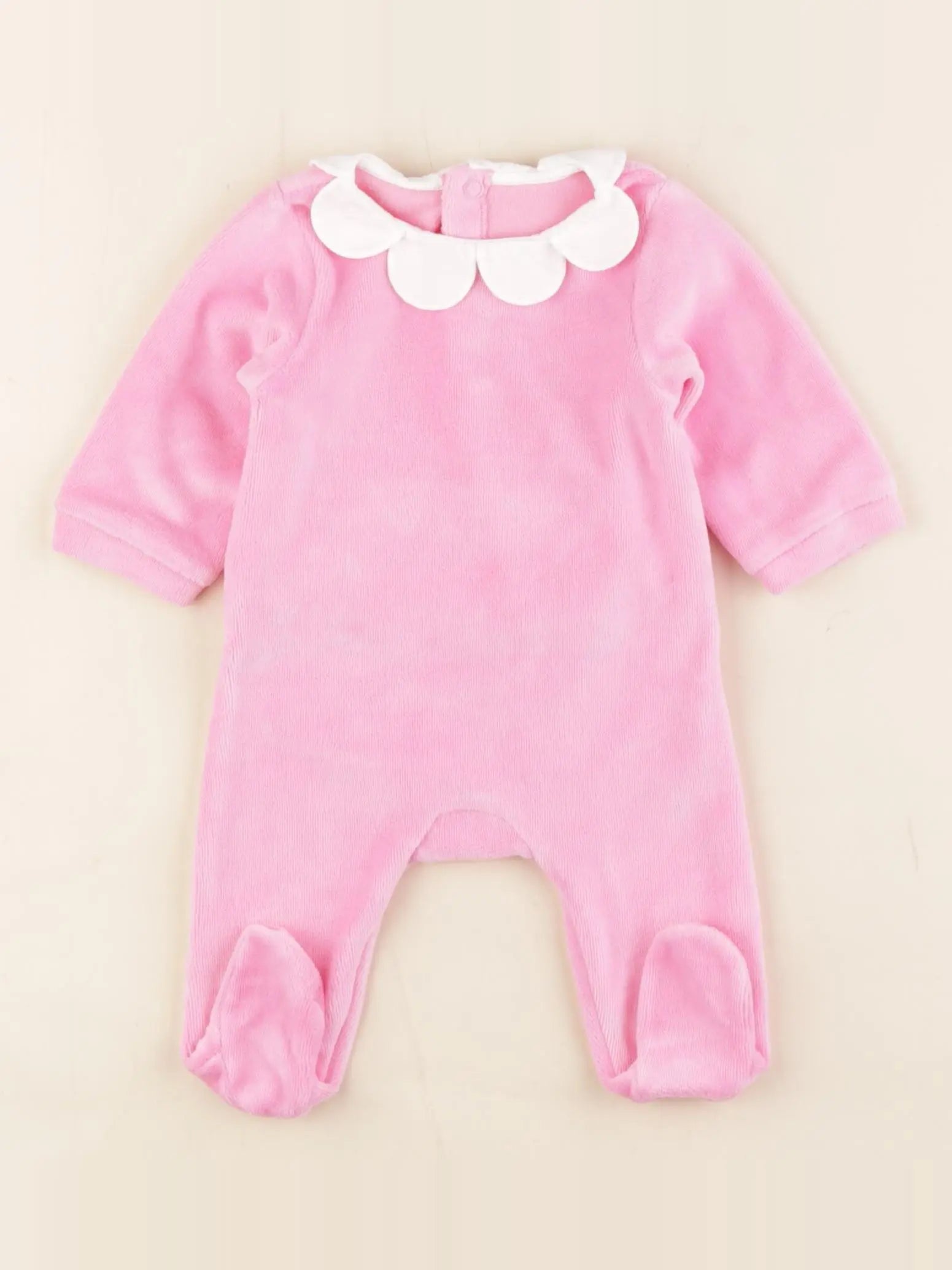 Jacadi - pyjama velours rose - 1 mois
