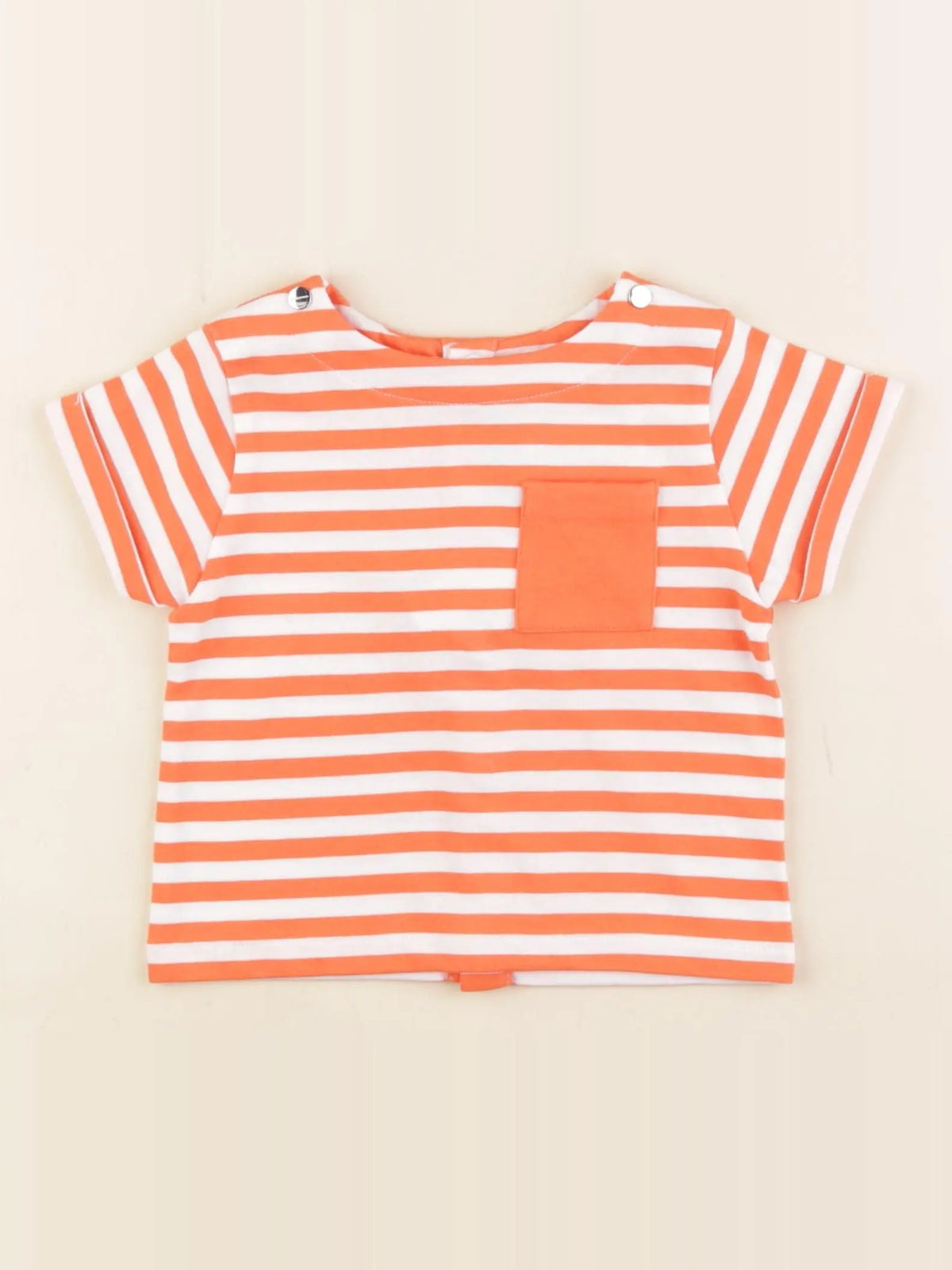 Jacadi - tee-shirt blanc, orange - 12 mois