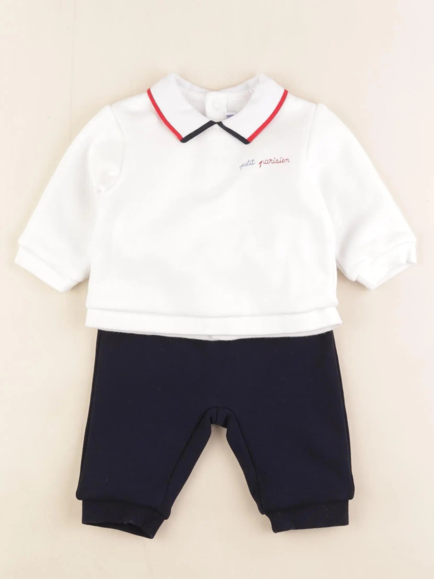 Jacadi - ensemble bleu, blanc - 3 mois