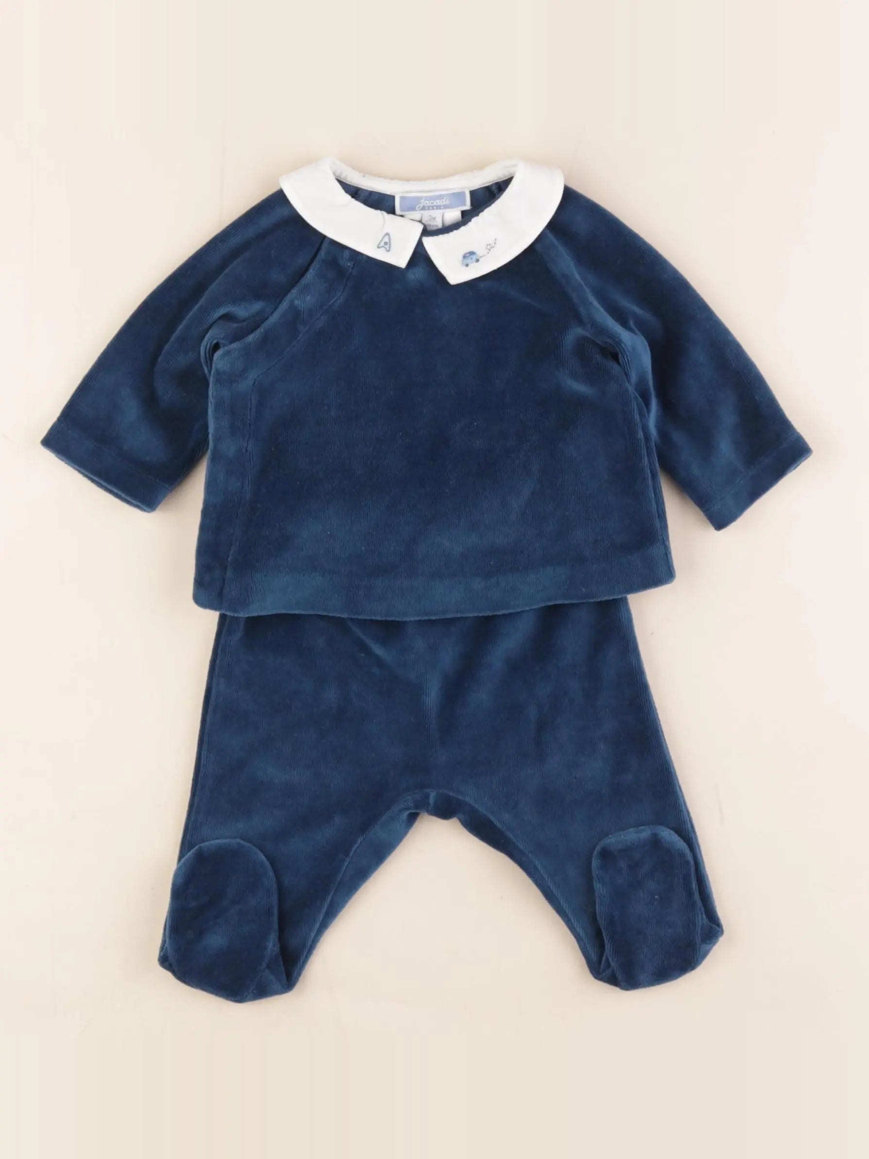 Jacadi - pyjama velours bleu - 3 mois