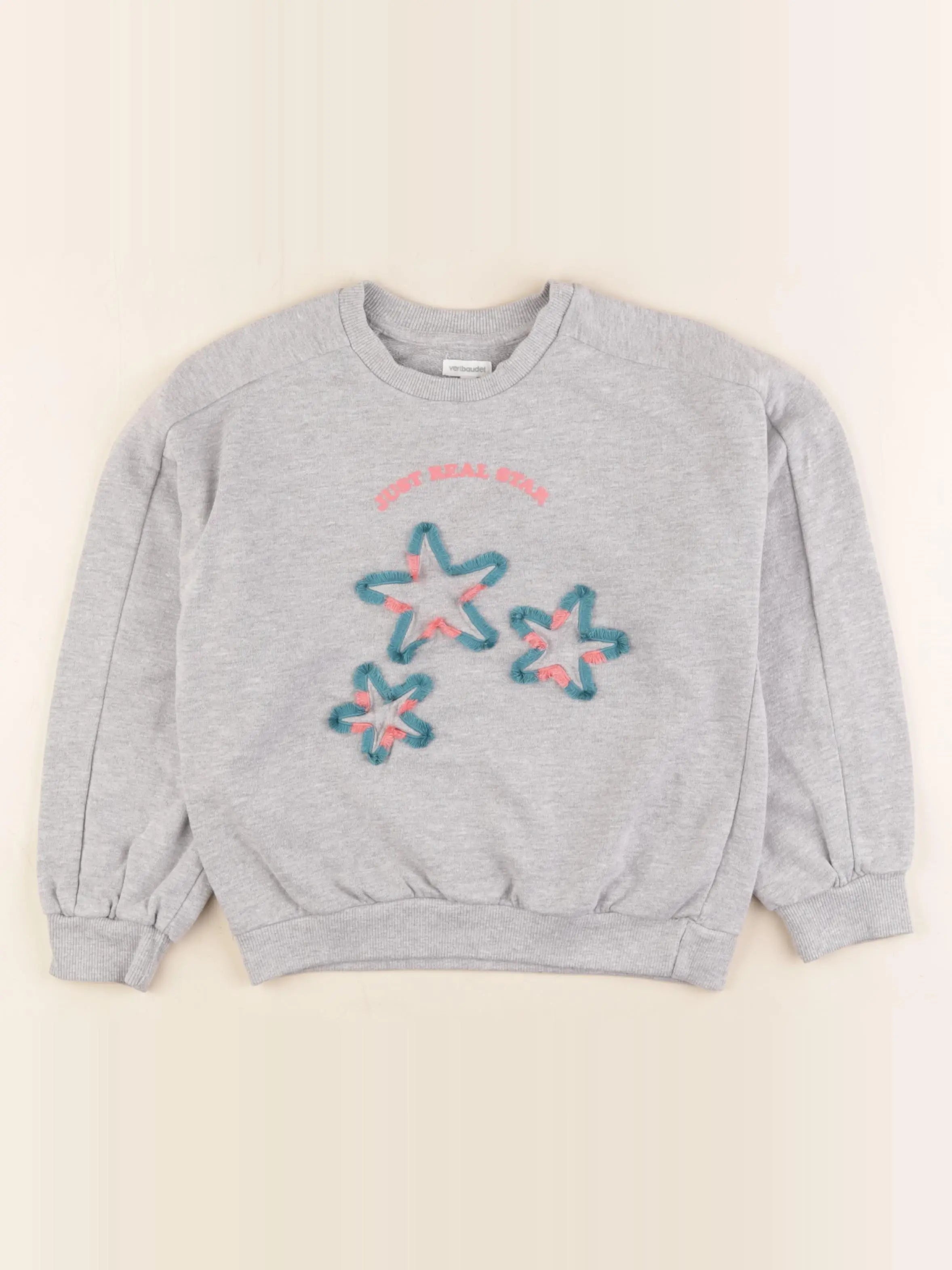Vertbaudet - sweat gris - 8 ans