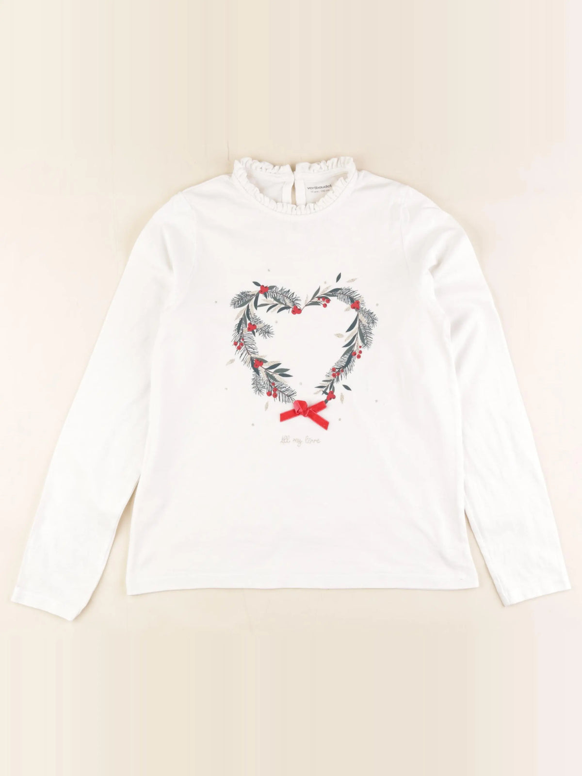 Vertbaudet - tee-shirt blanc - 10 ans