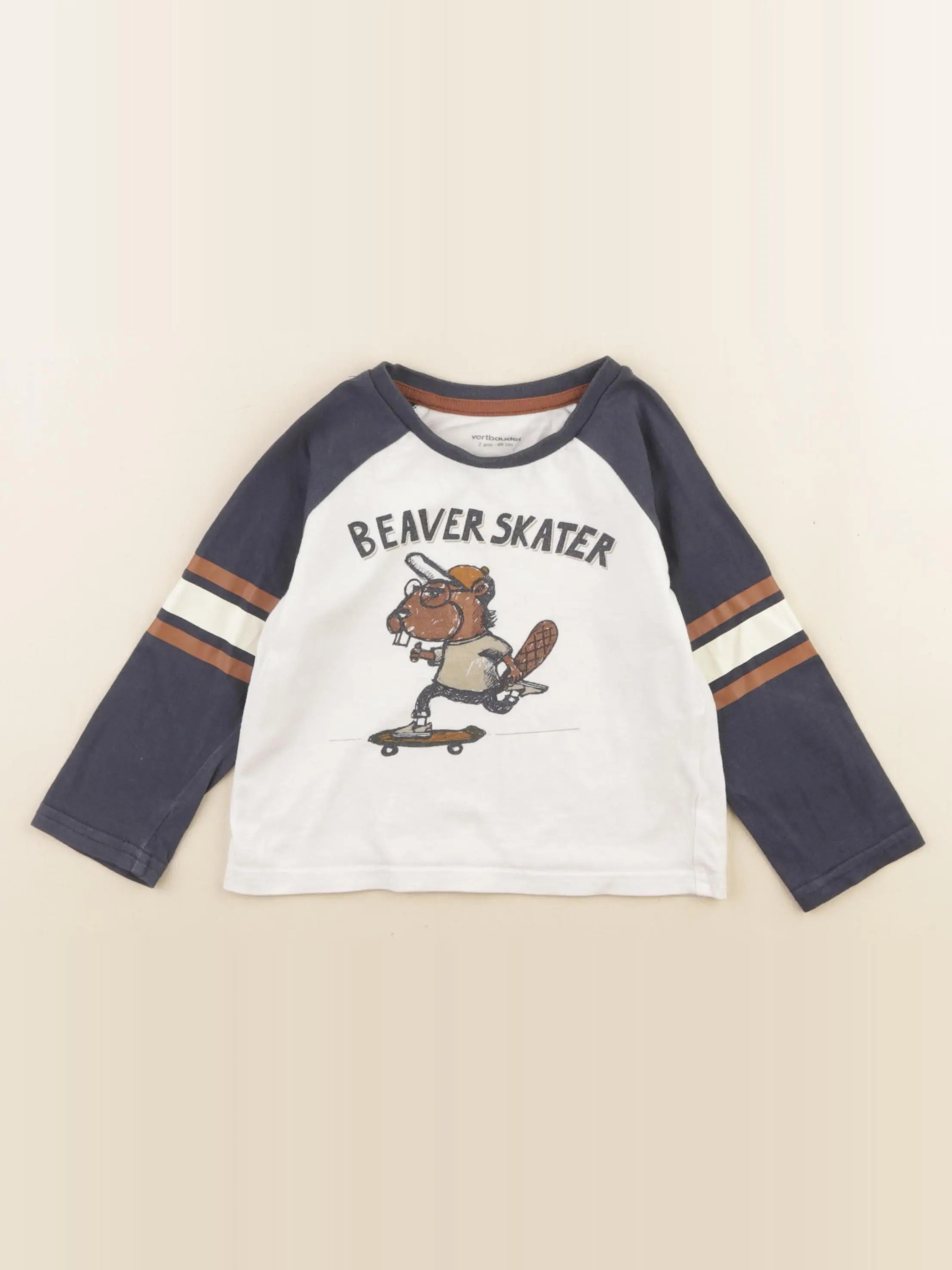 Vertbaudet - tee-shirt blanc - 2 ans