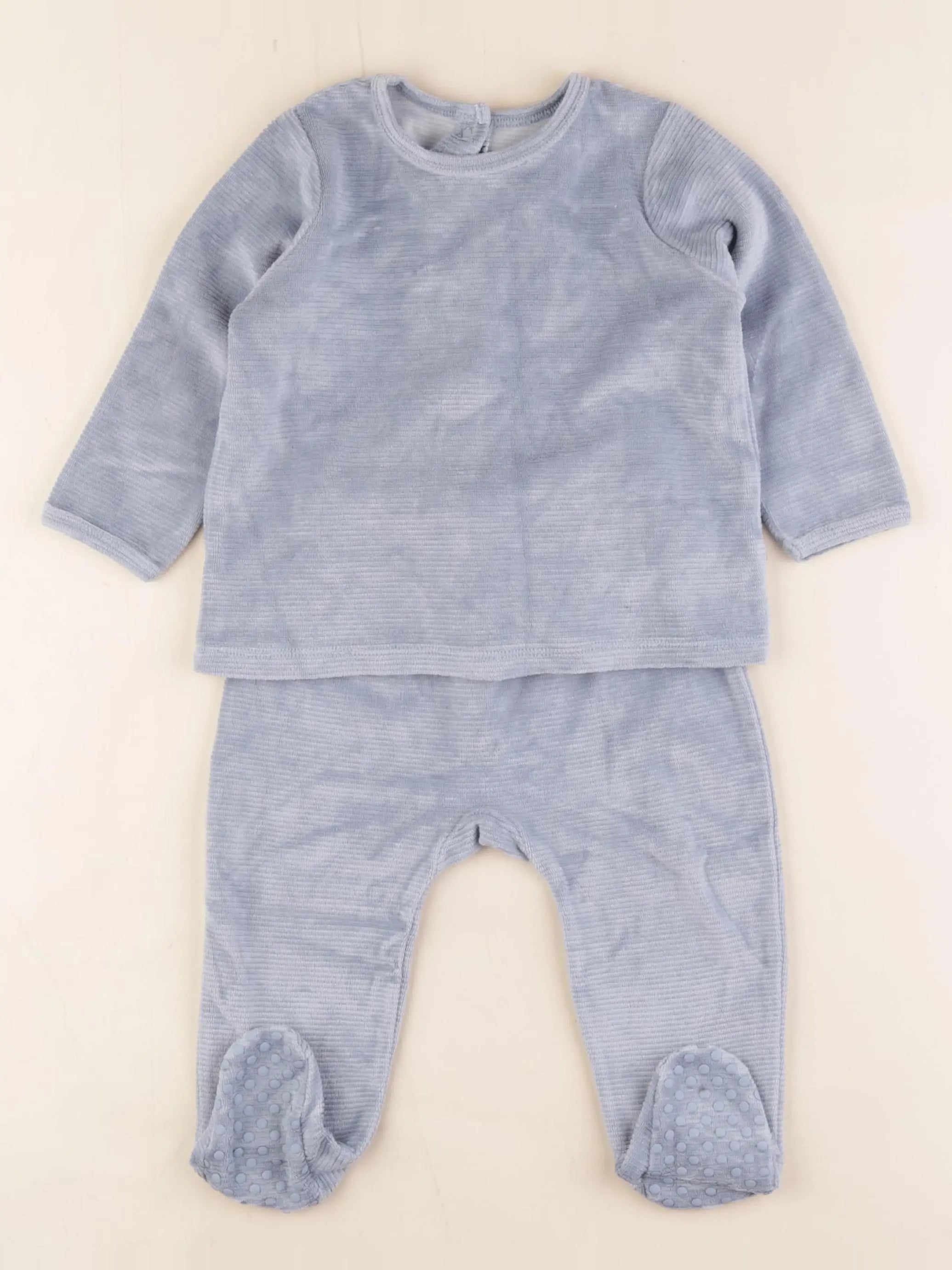 Vertbaudet - pyjama velours bleu - 18 mois