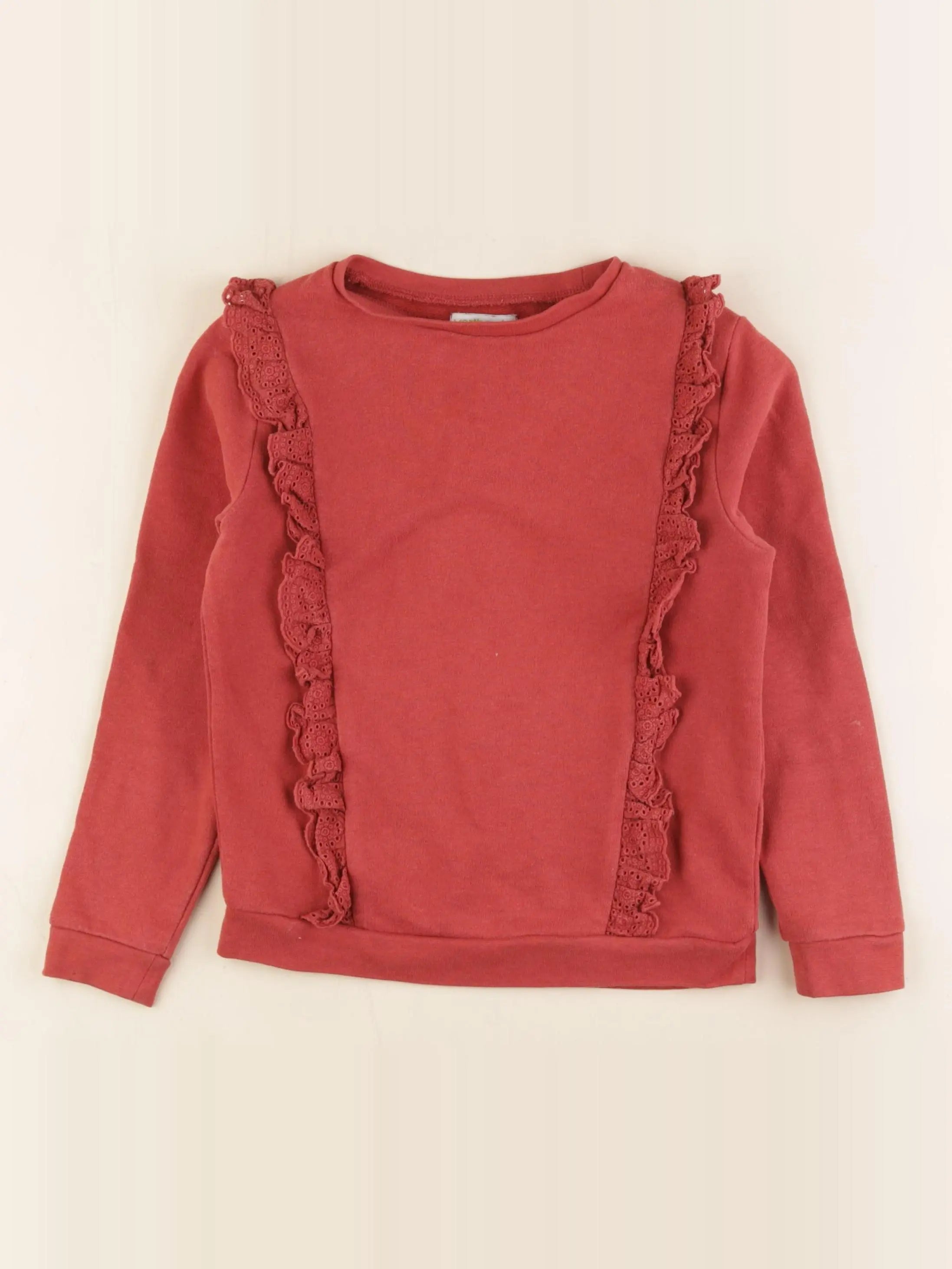 Vertbaudet - sweat rouge - 8 ans