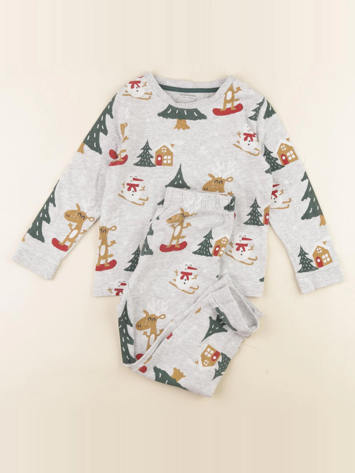 Vertbaudet - pyjama coton gris - 4 ans