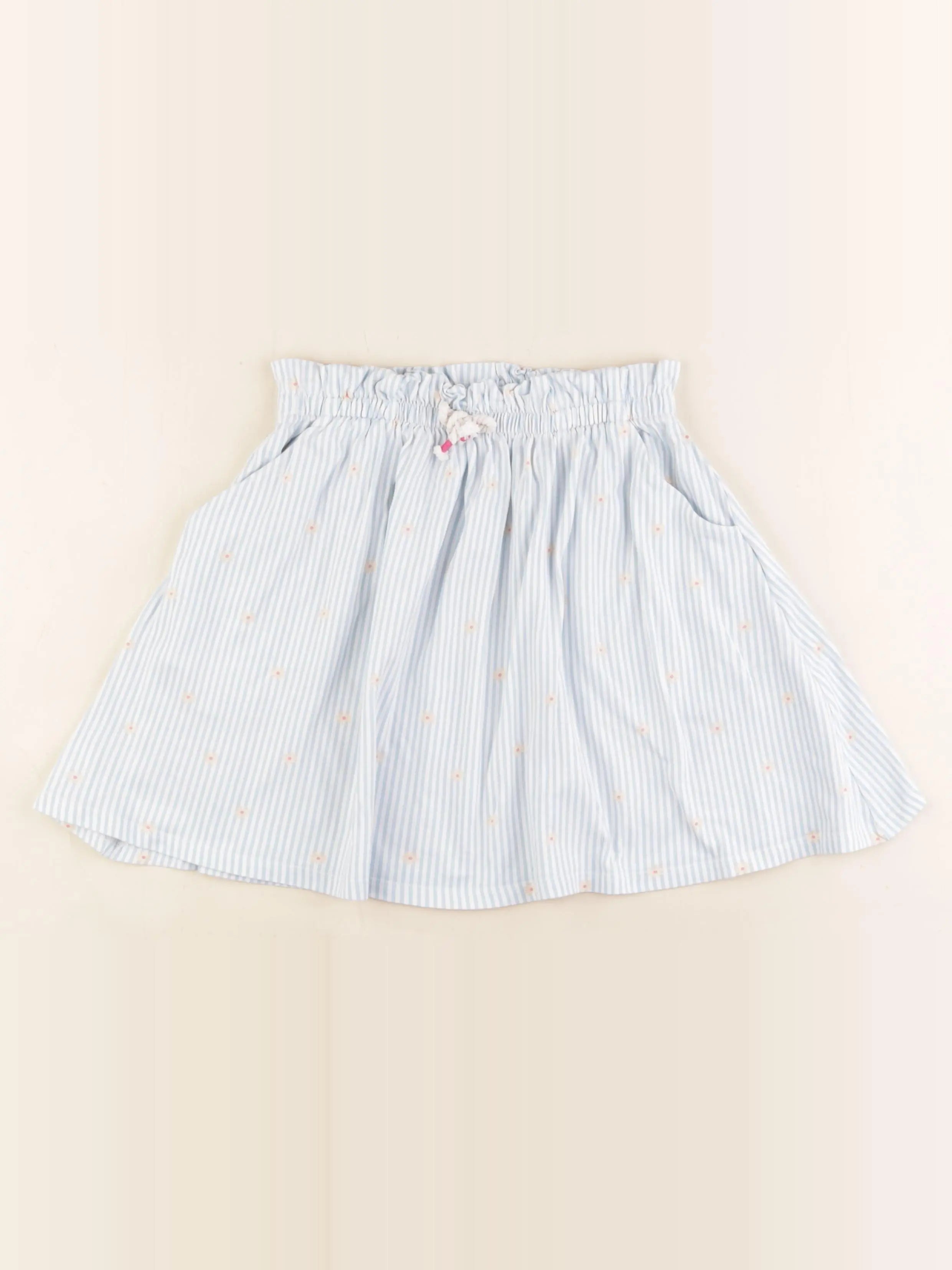 Vertbaudet - jupe bleu, blanc - 8 ans