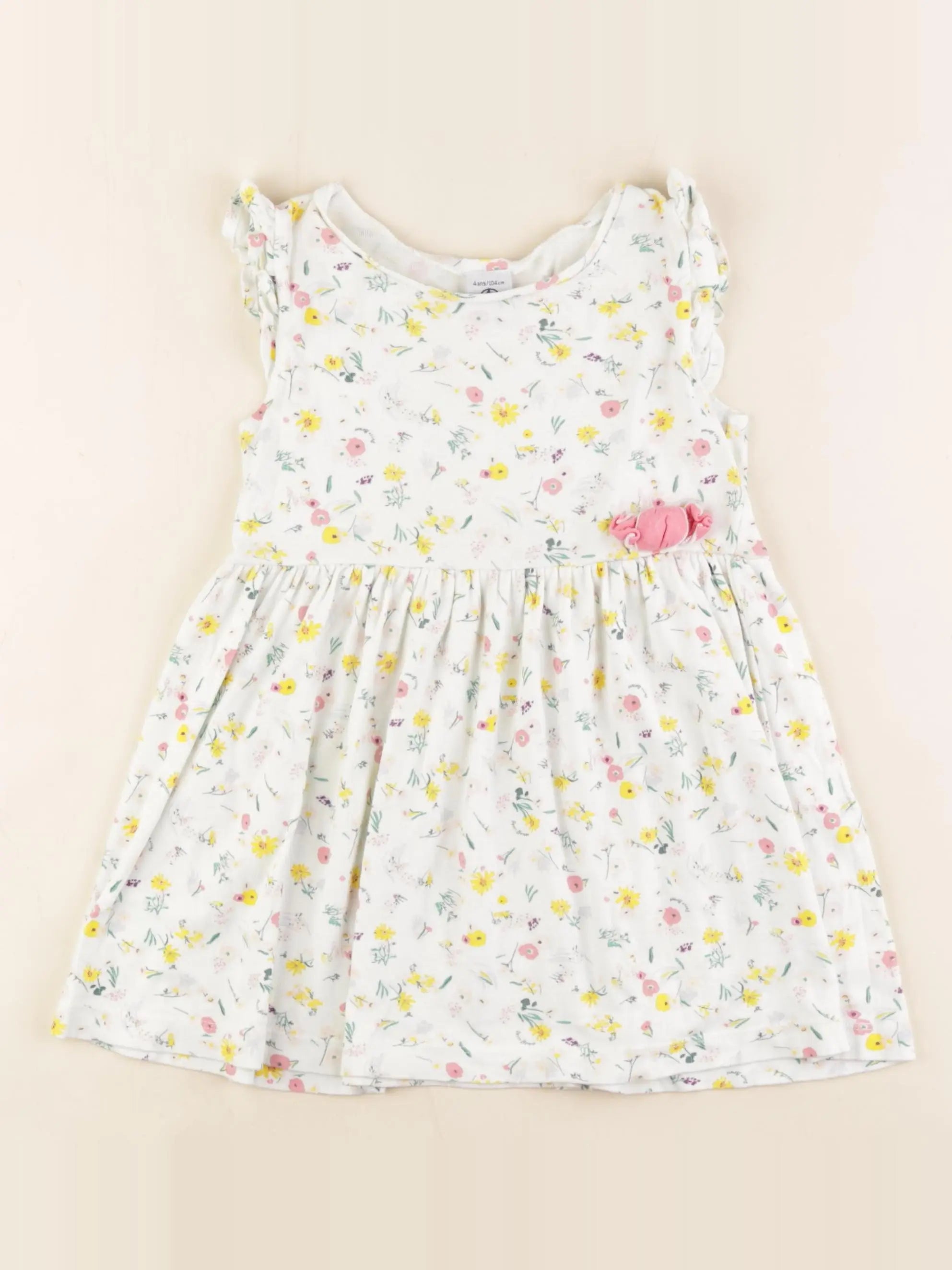 Petit Bateau - robe blanc - 4 ans