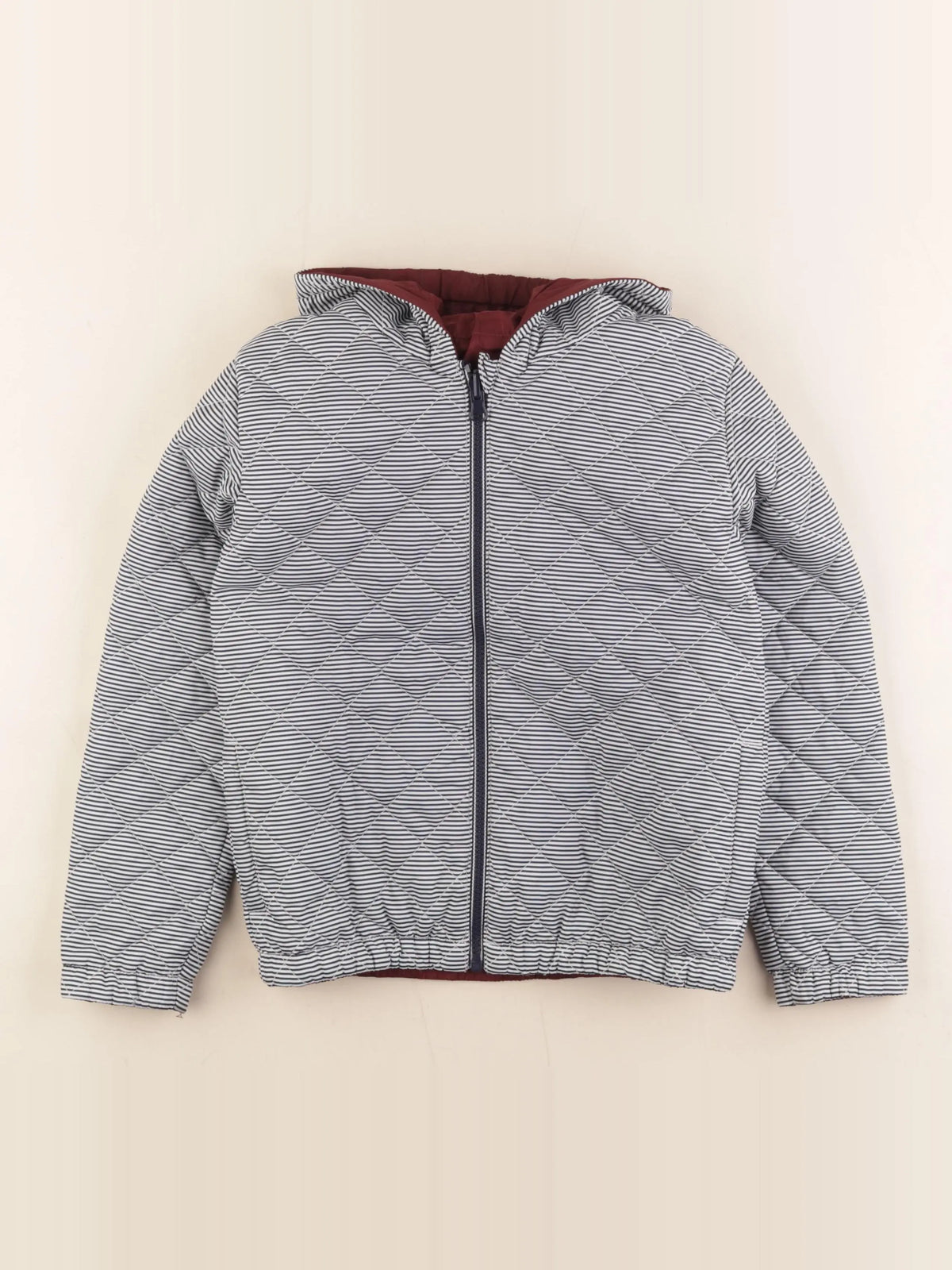 Petit Bateau - veste réversible bleu, rouge - 8 ans