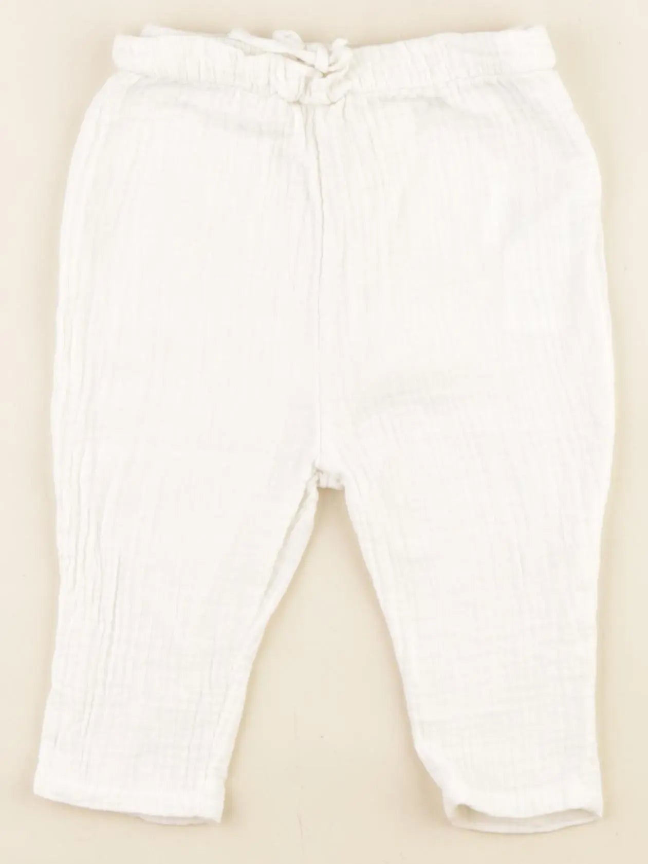 Vertbaudet - pantalon blanc - 12 mois