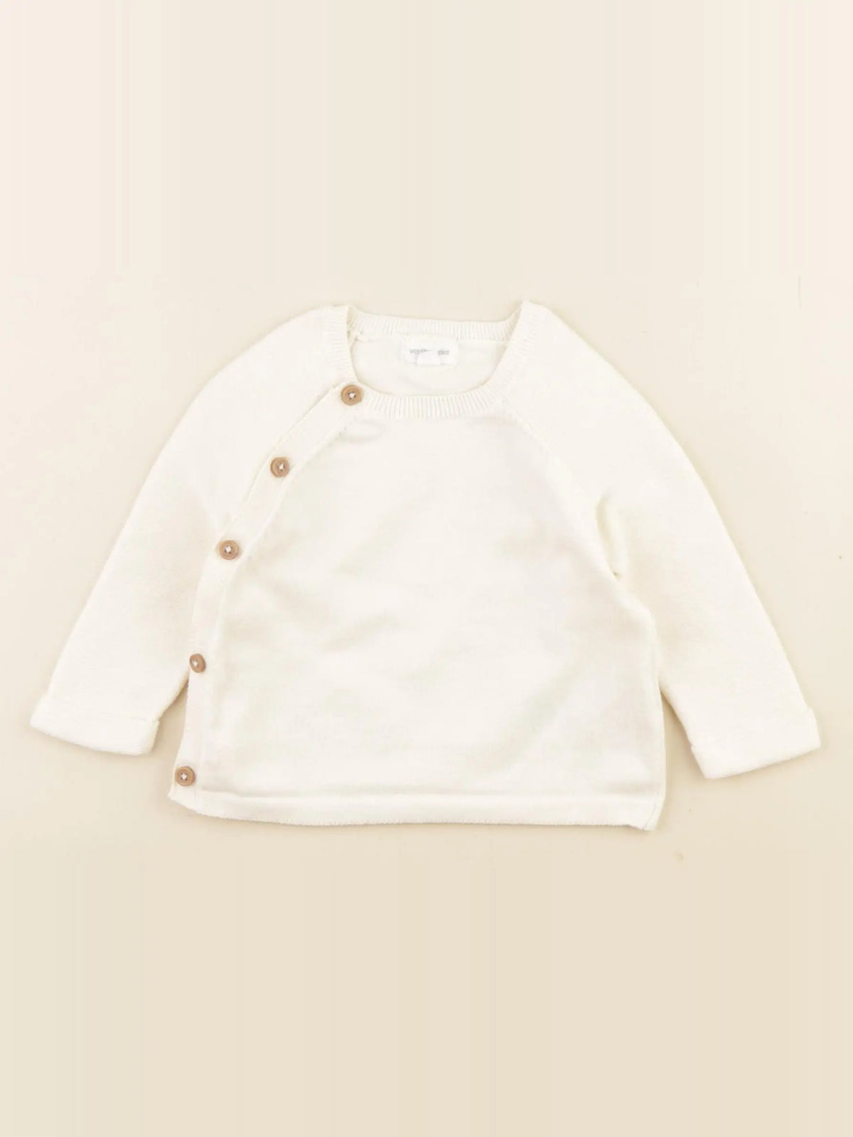 Vertbaudet - pull blanc - 6 mois