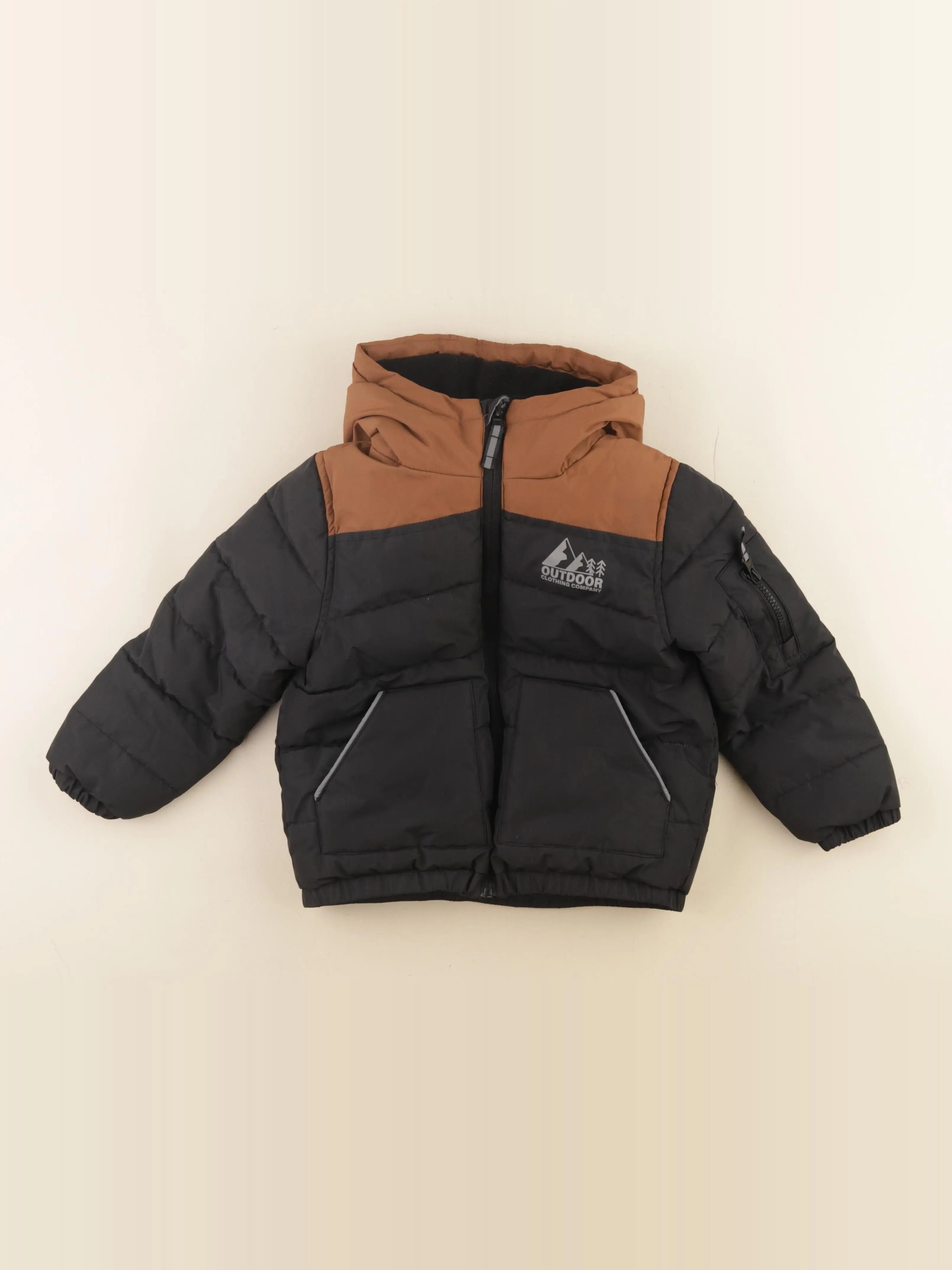 Vertbaudet - doudoune marron, noir - 4 ans