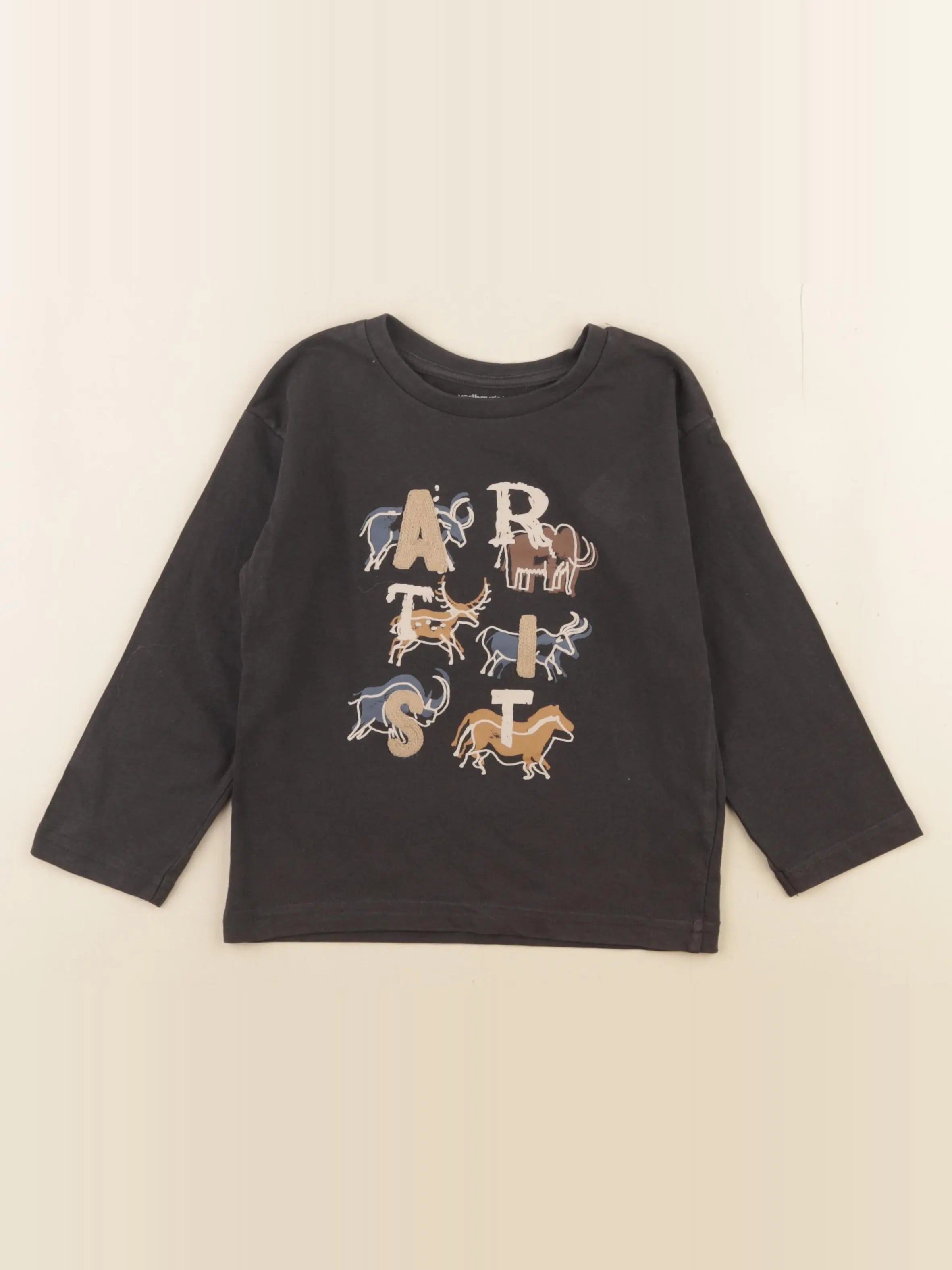 Vertbaudet - tee-shirt gris - 4 ans