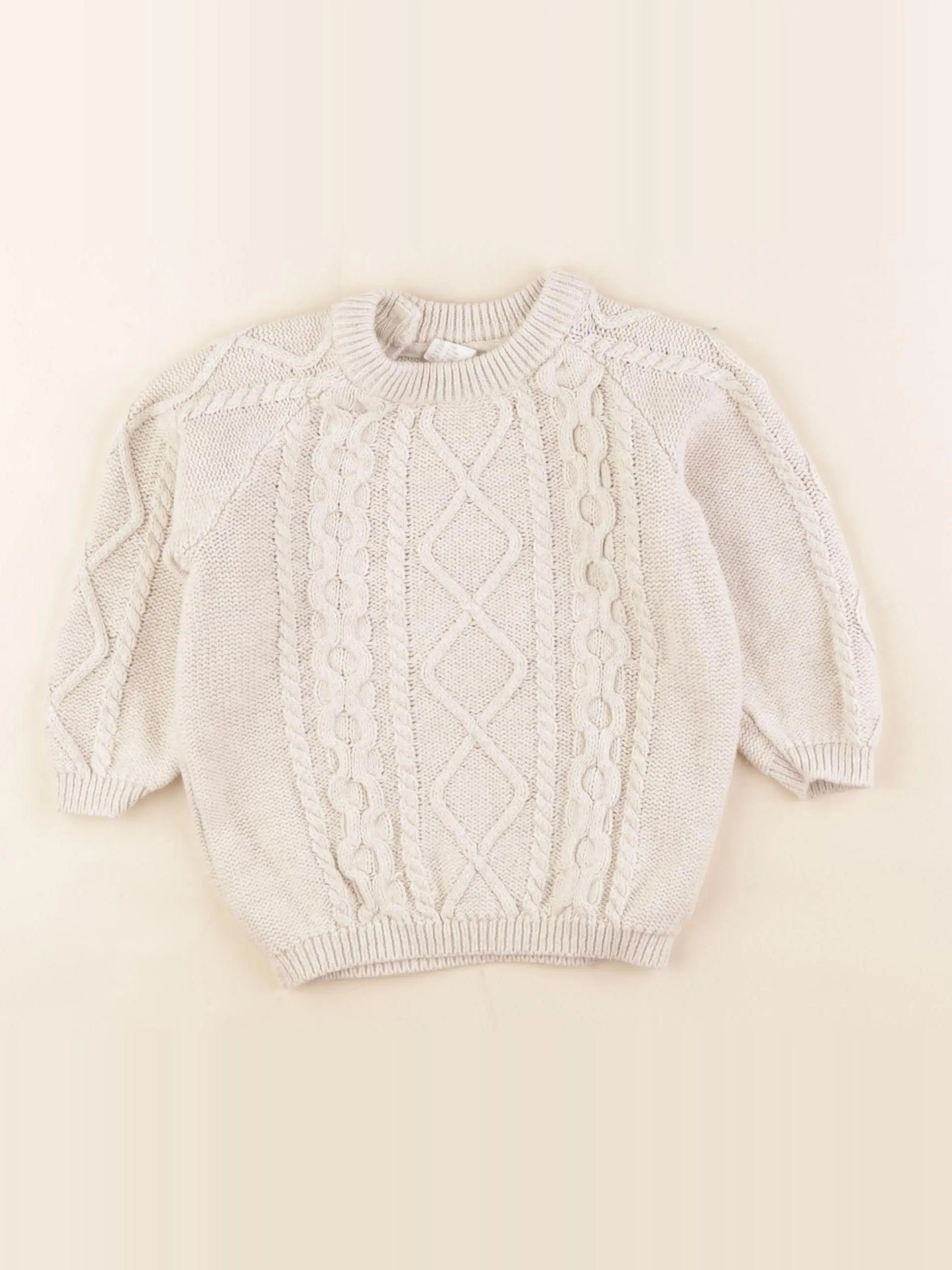 H&M - pull beige - 9/12 mois