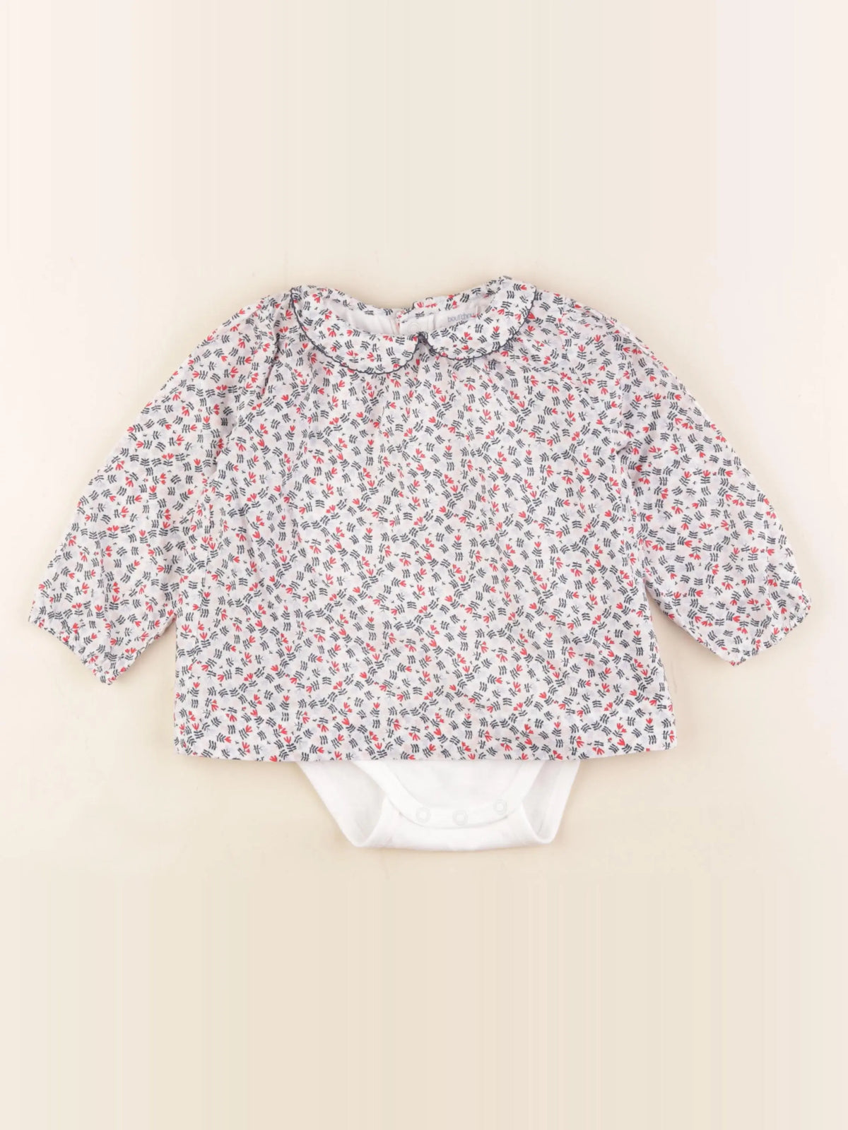 Boutchou - body blouse blanc, bleu - 18 mois
