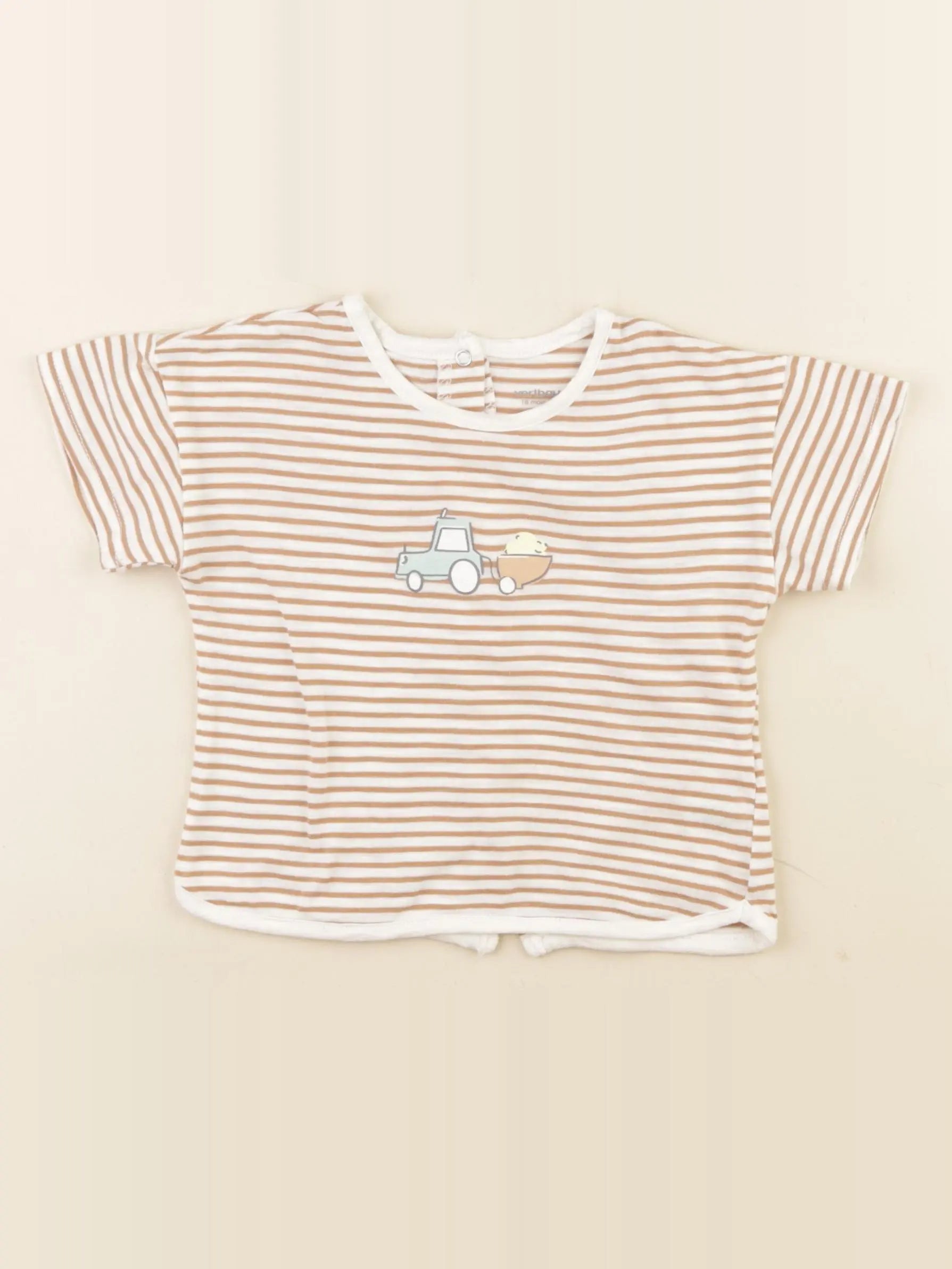 Vertbaudet - tee-shirt marron - 18 mois