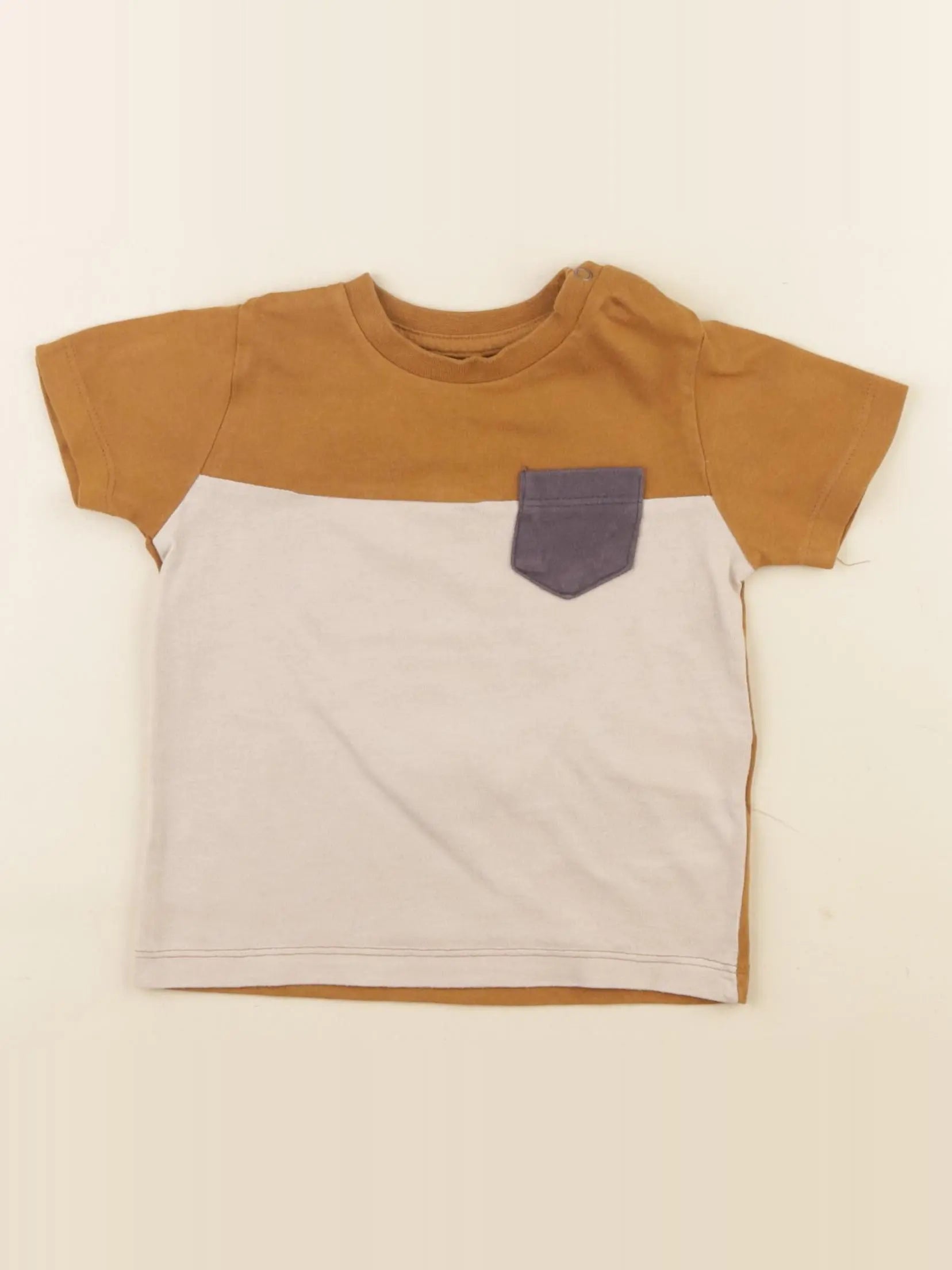 Vertbaudet - tee-shirt marron - 12 mois
