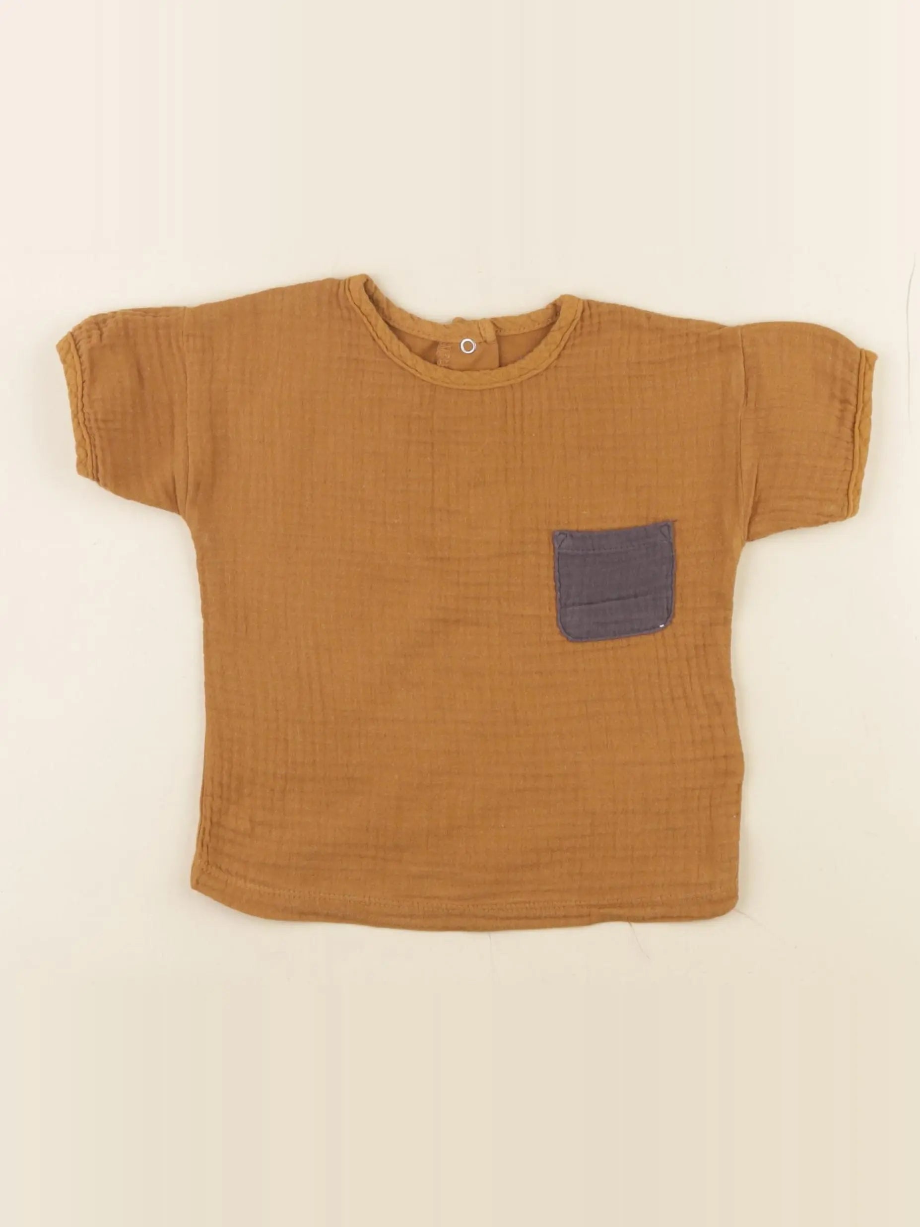 Vertbaudet - tee-shirt marron - 12 mois