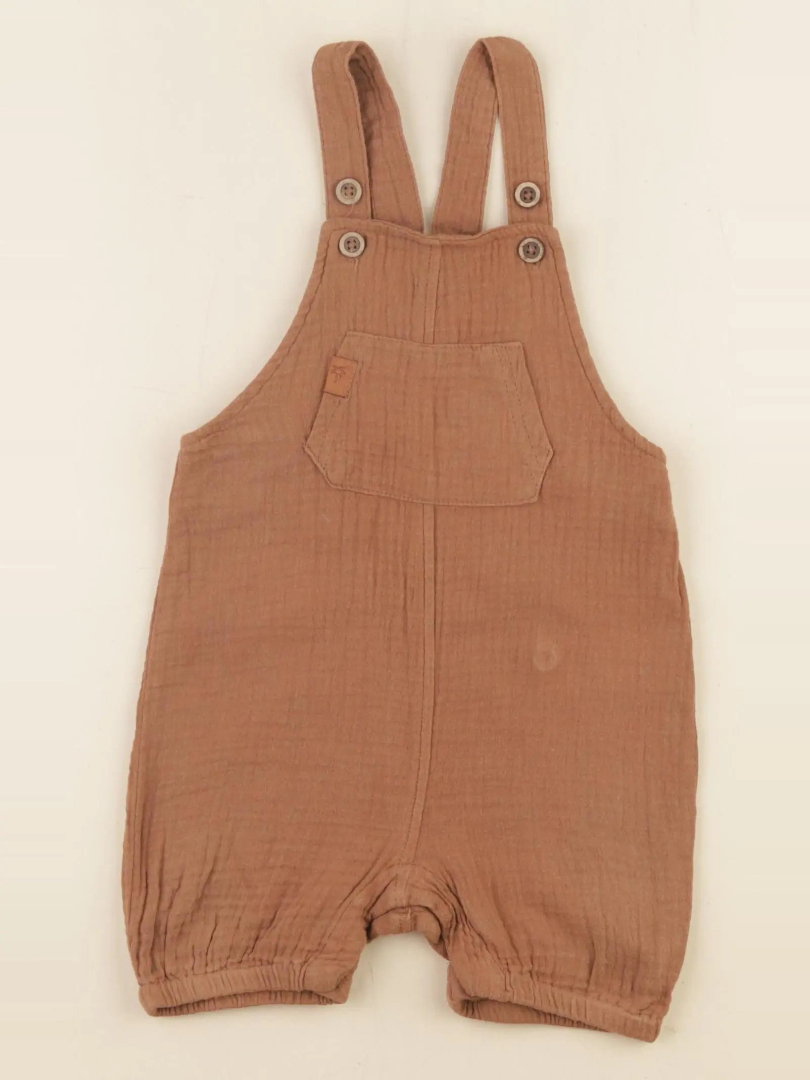Vertbaudet - salopette marron - 12 mois